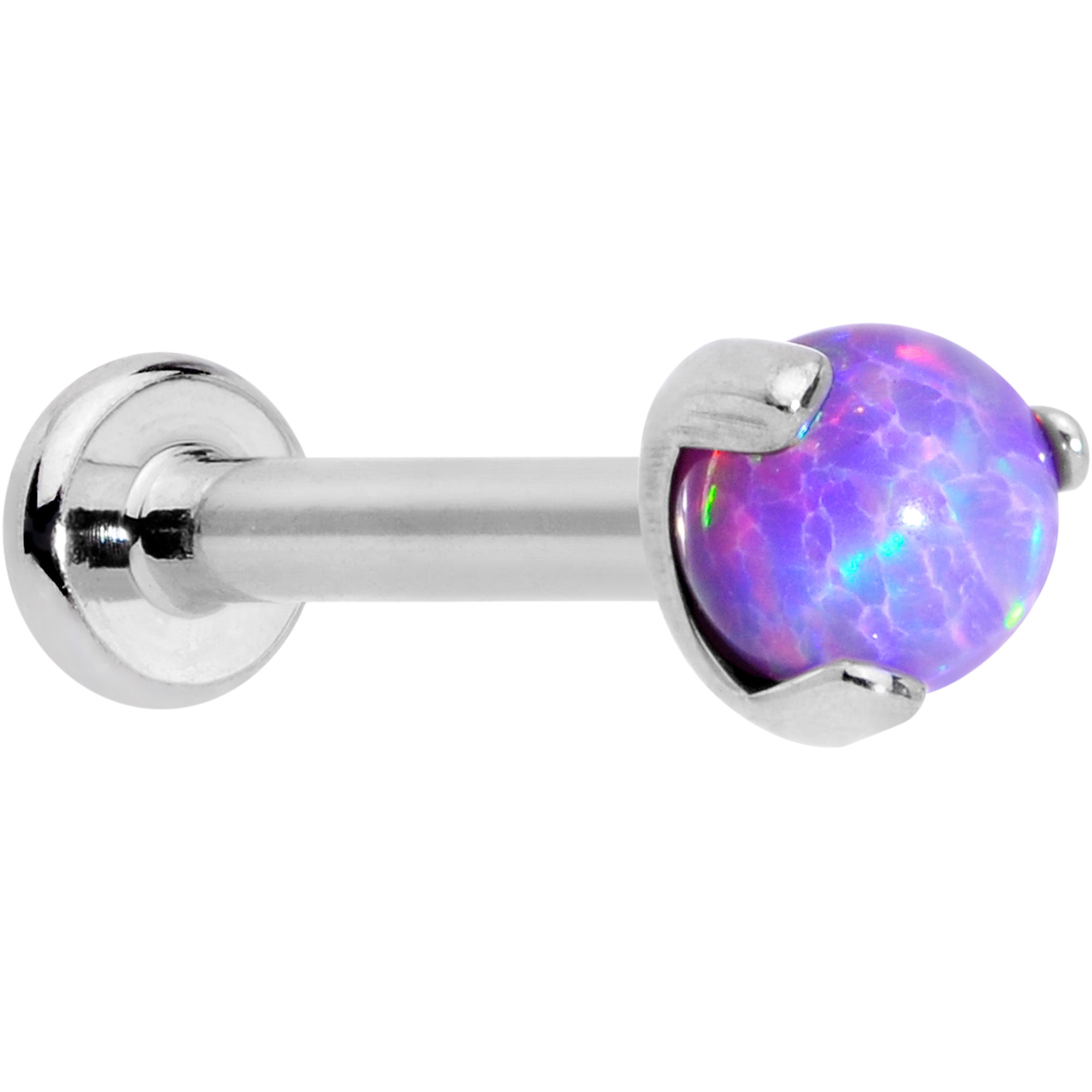 16 Gauge 5/16 Purple Synth Opal ASTM F-136 Implant Grade Titanium Internal Thread Labret