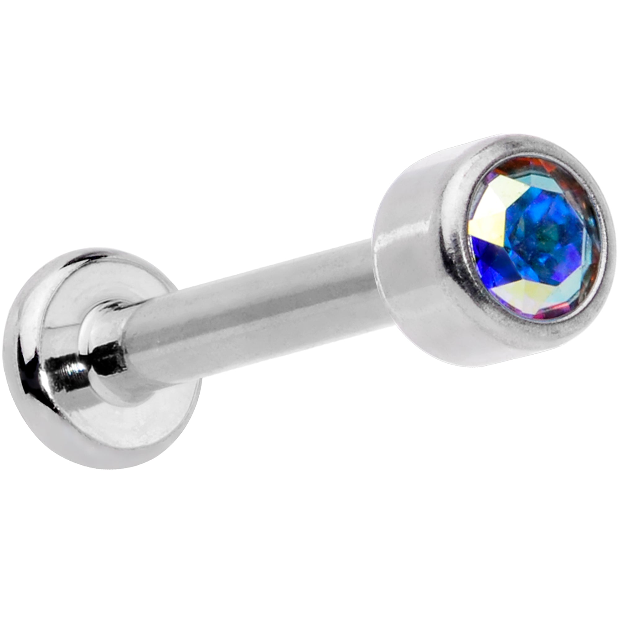 16 Gauge 5/16 Aurora Gem Grade 23 Titanium Internally Threaded Labret