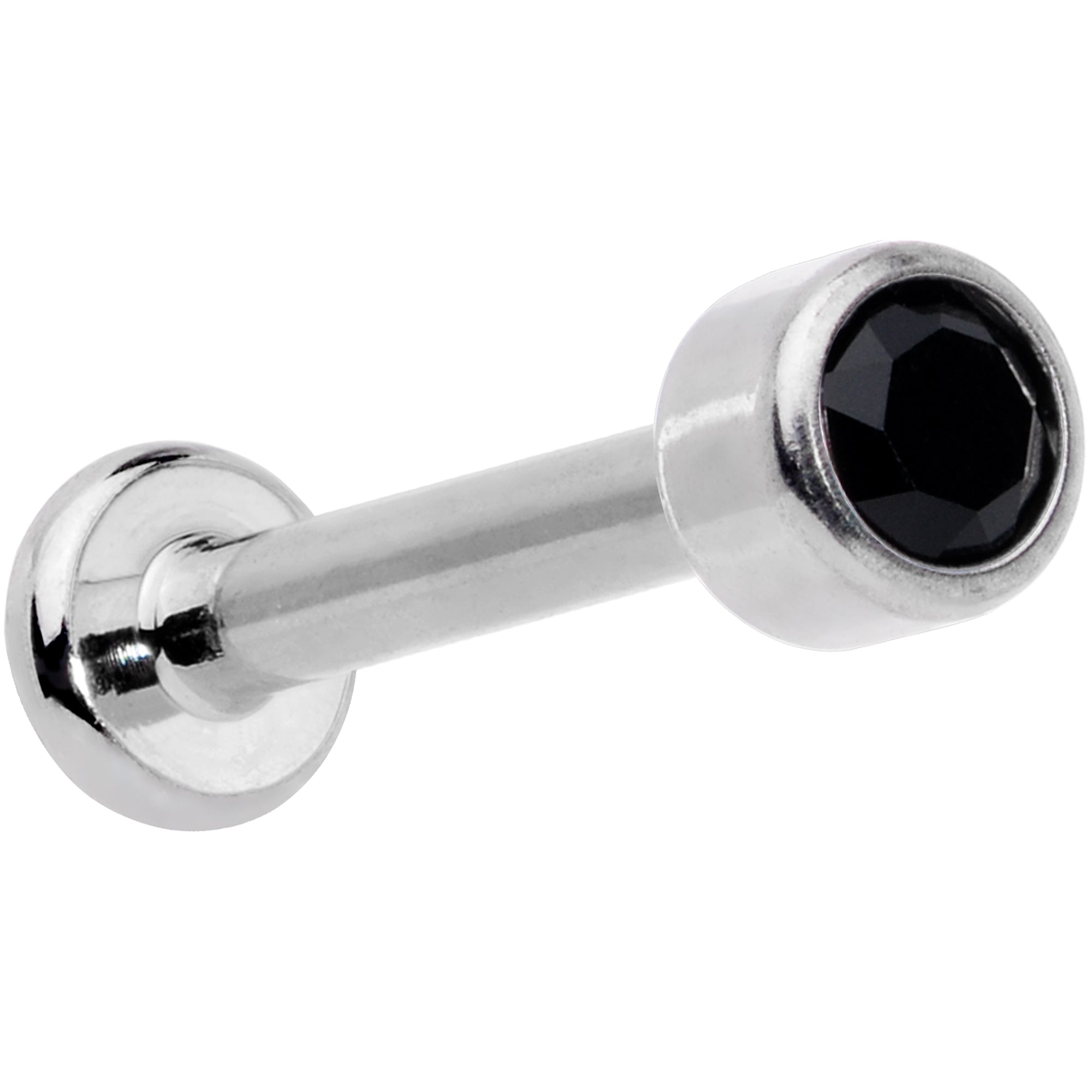 16 Gauge 5/16 Black Gem Grade 23 Titanium Internally Threaded Labret