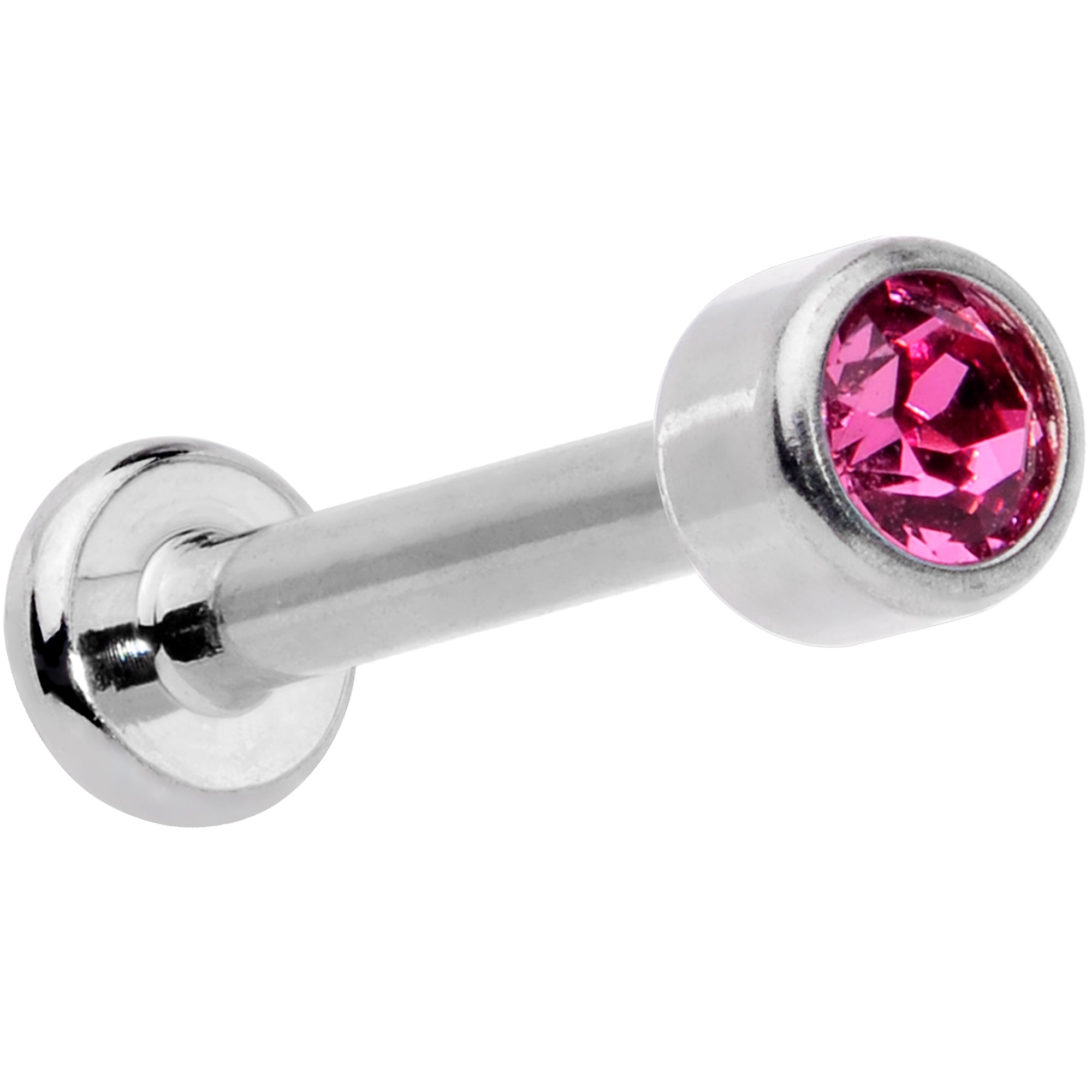 16 Gauge 5/16 Pink Gem Grade 23 Titanium Internally Threaded Labret