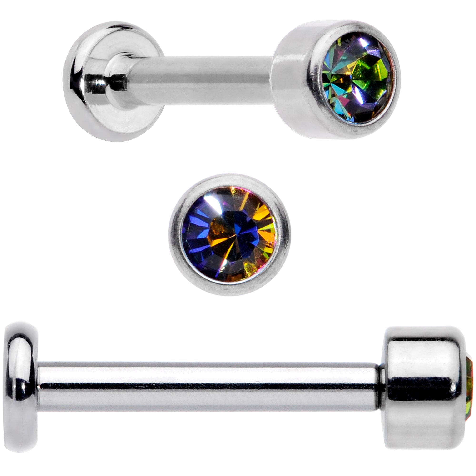 16 Gauge 5/16 Vitrail Gem Grade 23 Titanium Internally Threaded Labret