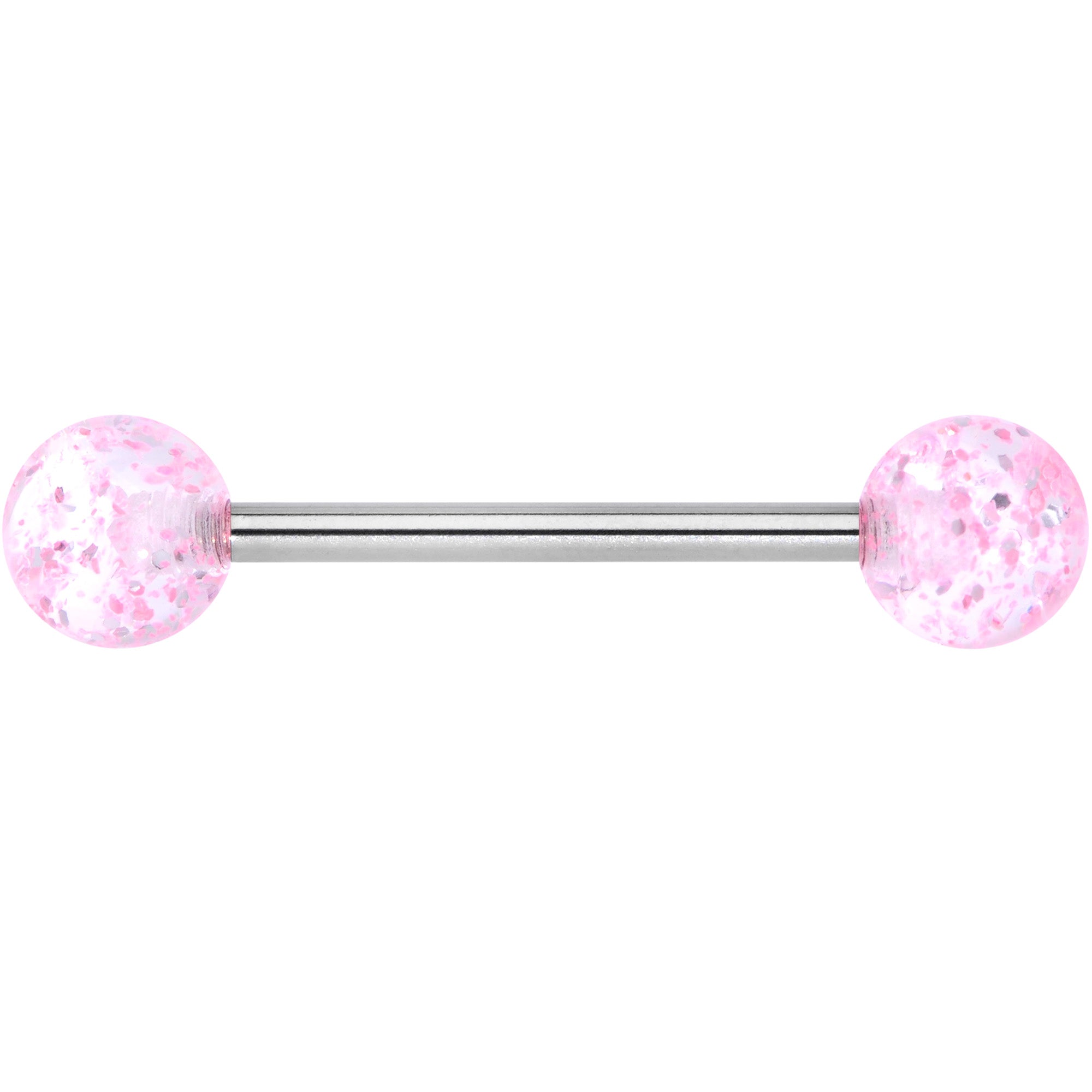 Grade 23 Titanium Pink Glitter Ball Barbell Tongue Ring