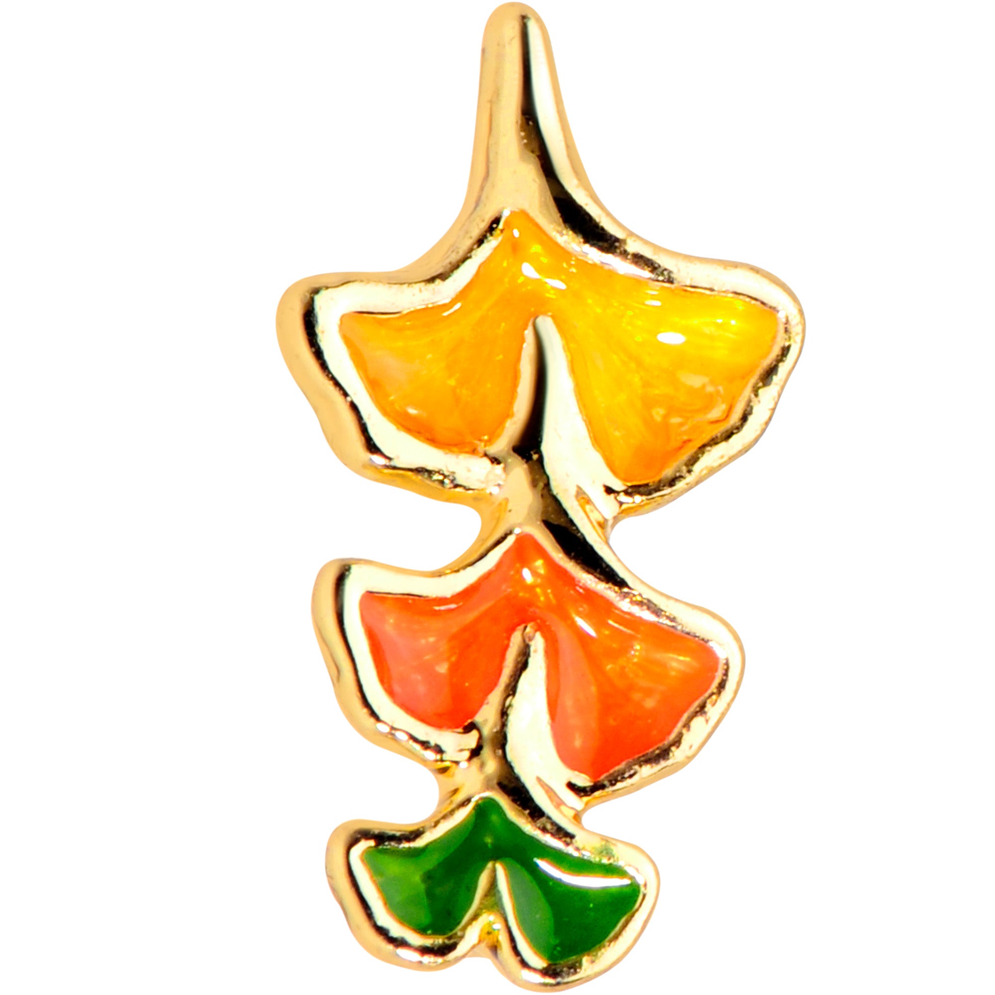 16 Gauge 1/4 Gold Tone Autumn Leaves Fall Cartilage Tragus