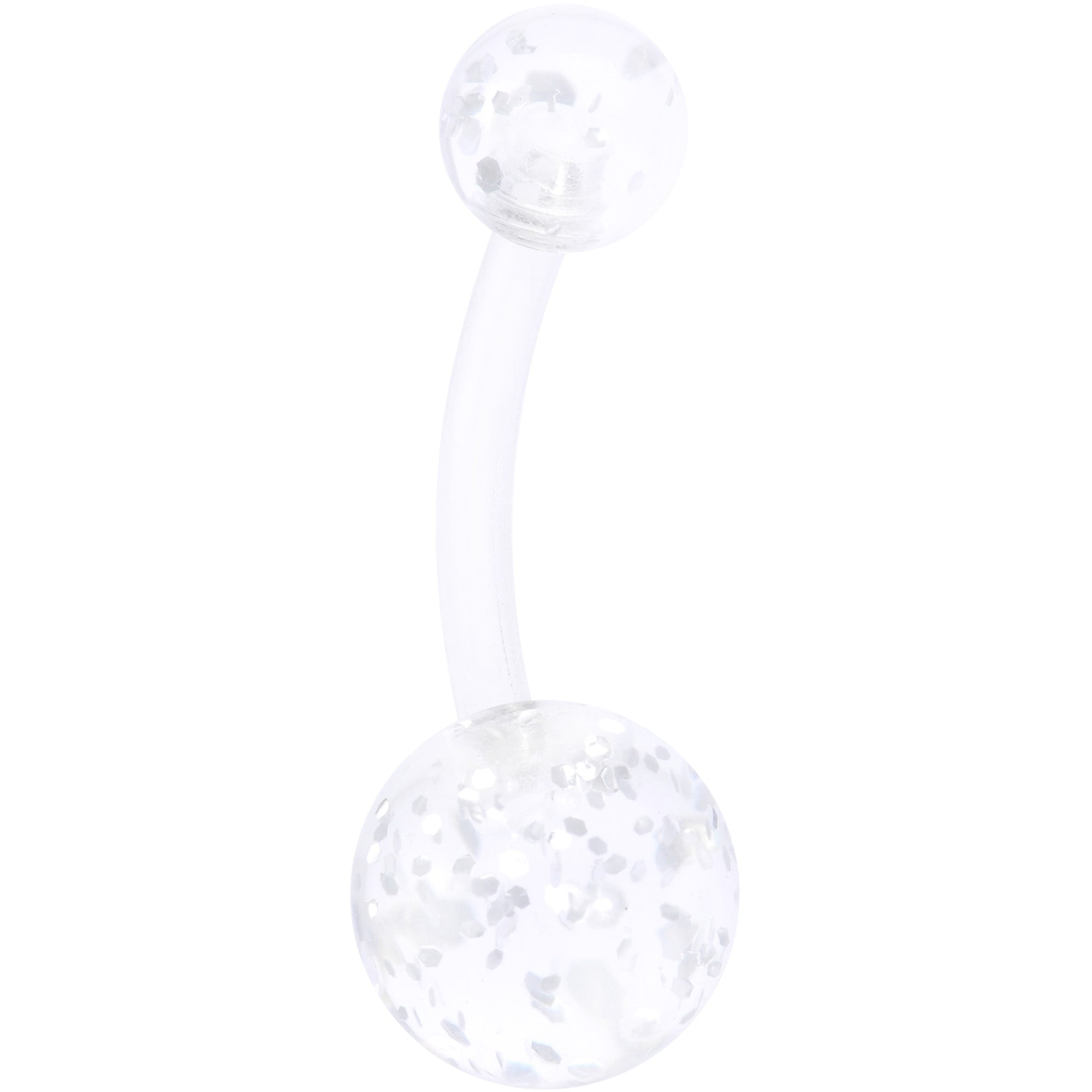 Clear Aurora Gem UV Glow Disco Belly Ring Set of 4