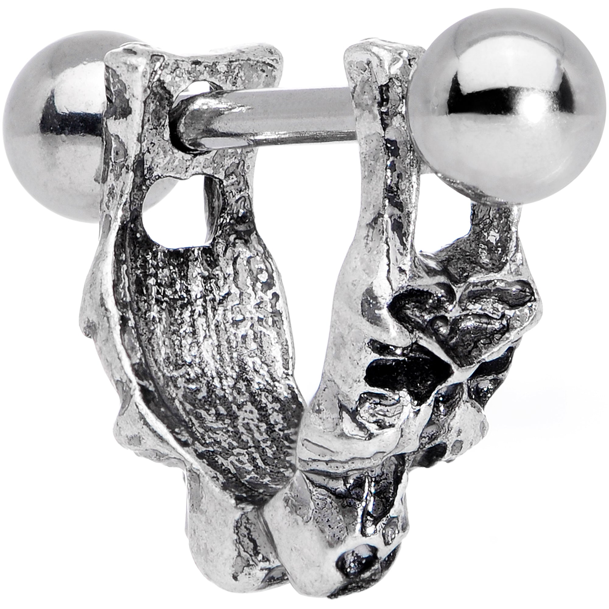 16 Gauge 3/8 Scary Skull Halloween Cartilage Cuff