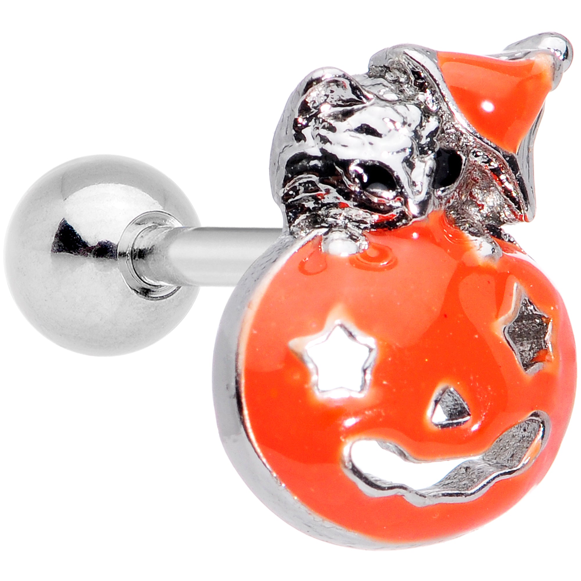 16 Gauge 1/4 Cat Pumpkin Halloween Cartilage Tragus