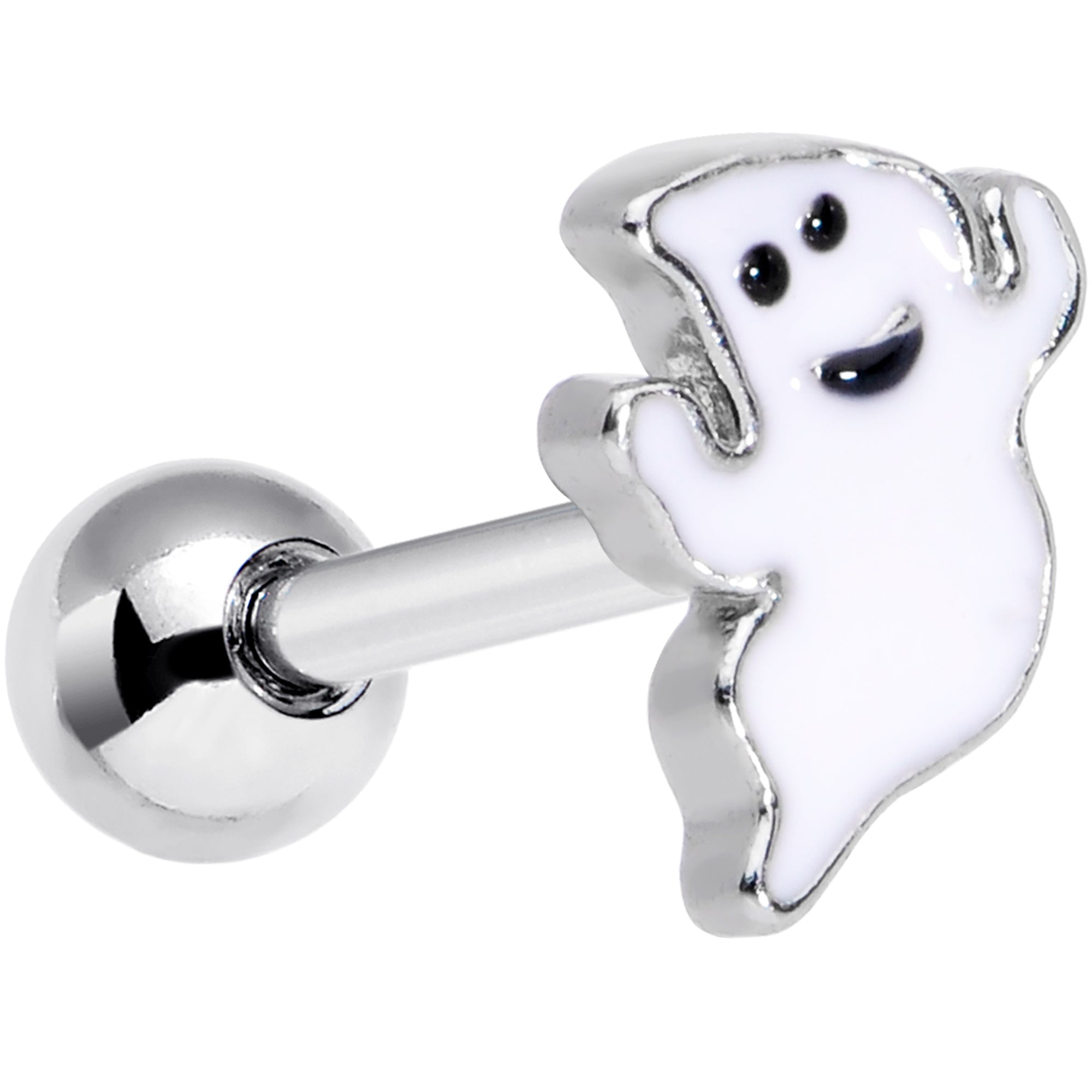 16 Gauge 1/4 Happy Ghost Halloween Cartilage Tragus Earring