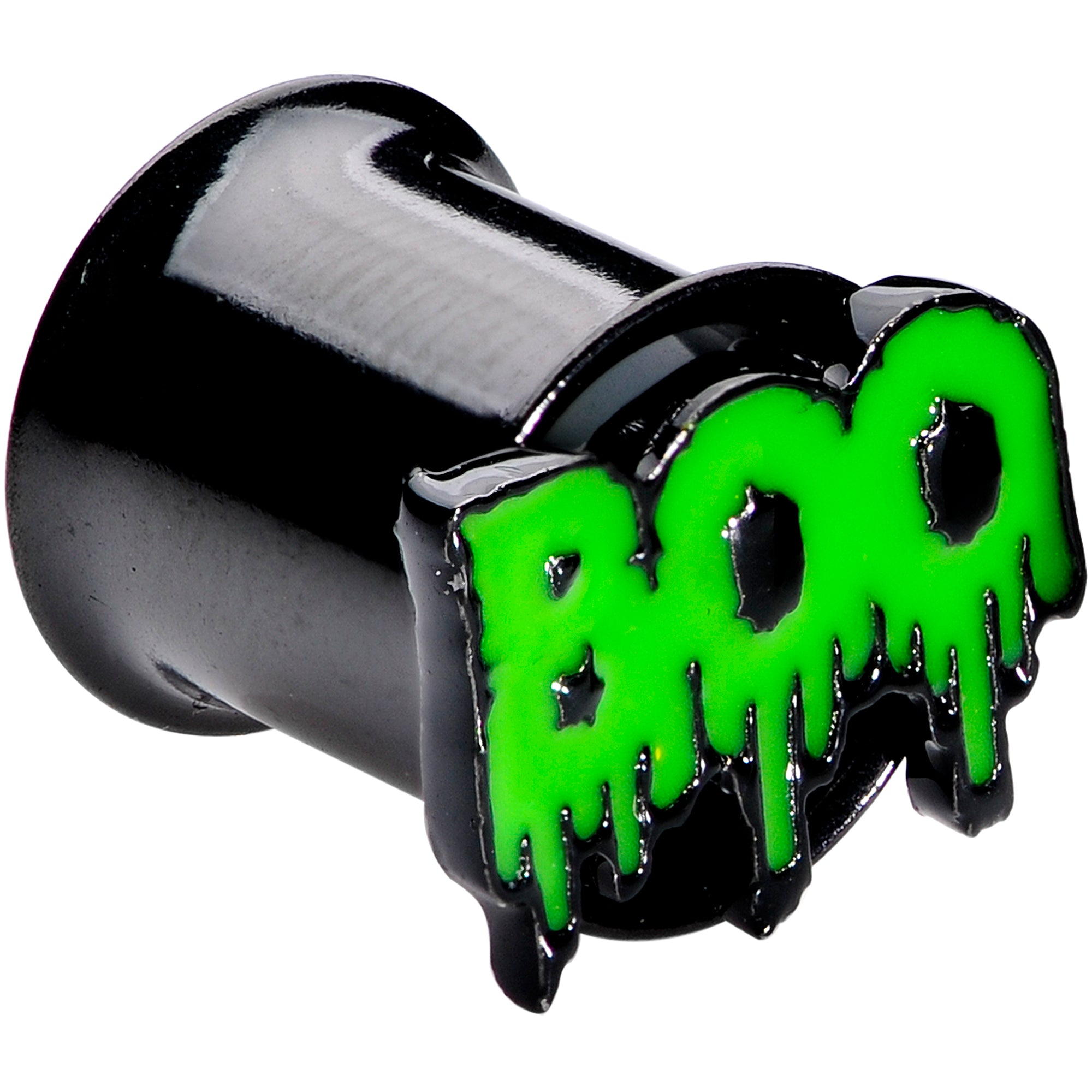 Green Boo Halloween Double Flare Plug Set