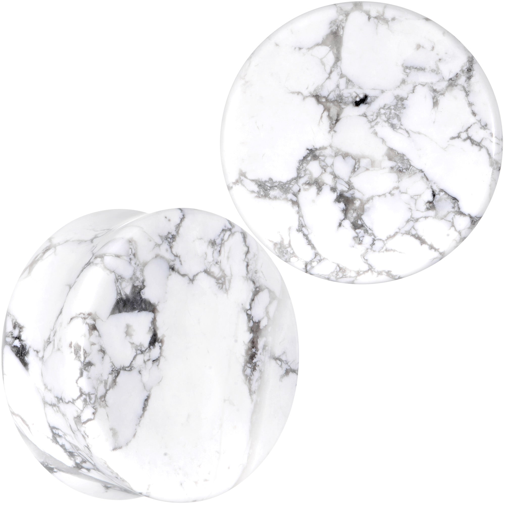 Natural White Howlite Stone Saddle Plug Set