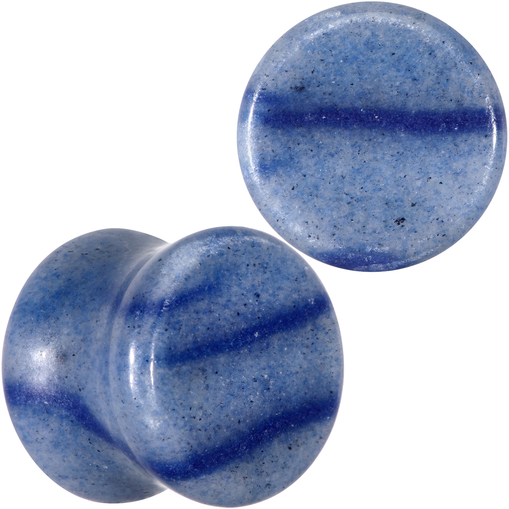 Natural Blue Aventurine Stone Saddle Plug Set