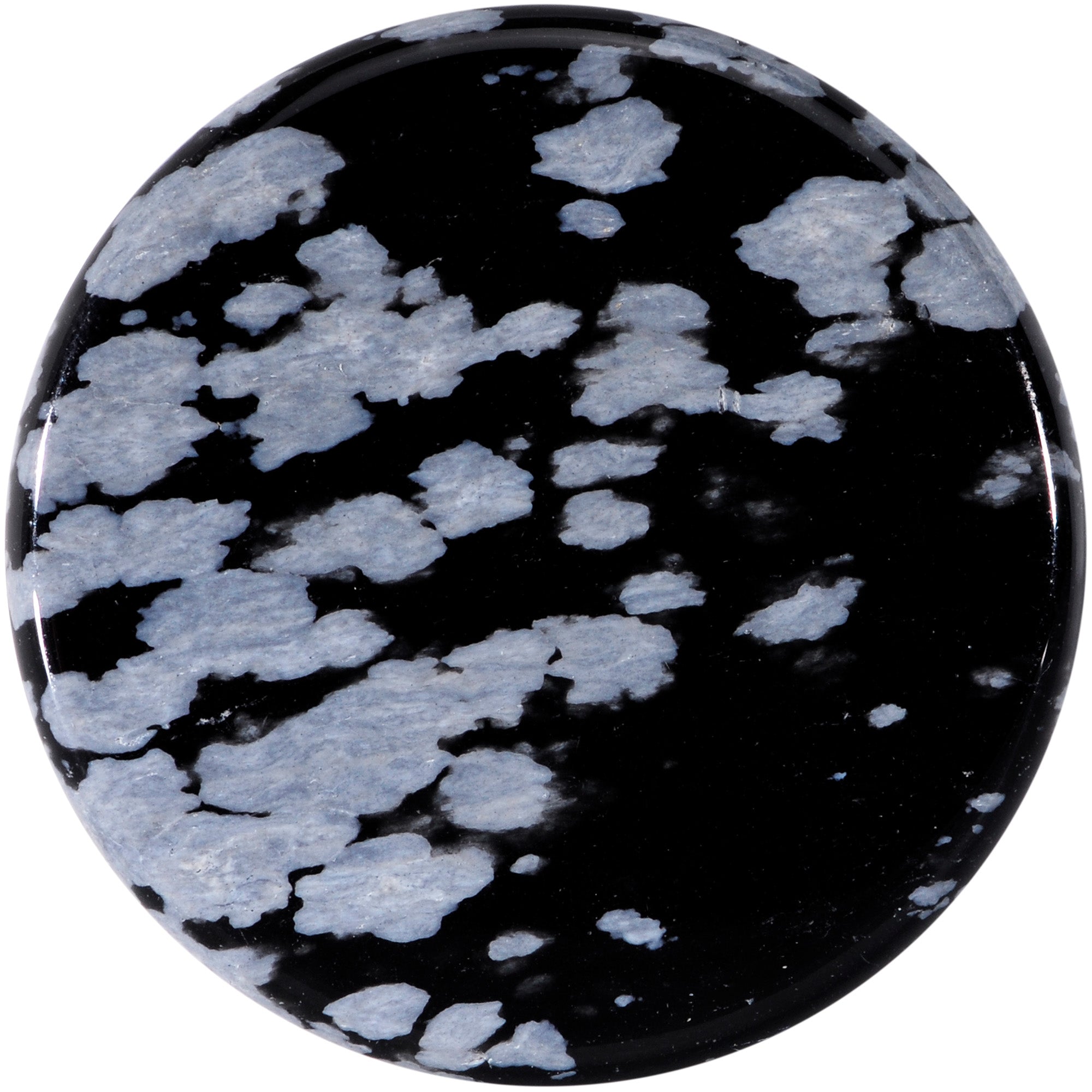 Natural Black White Snowflake Obsidian Saddle Plug Set