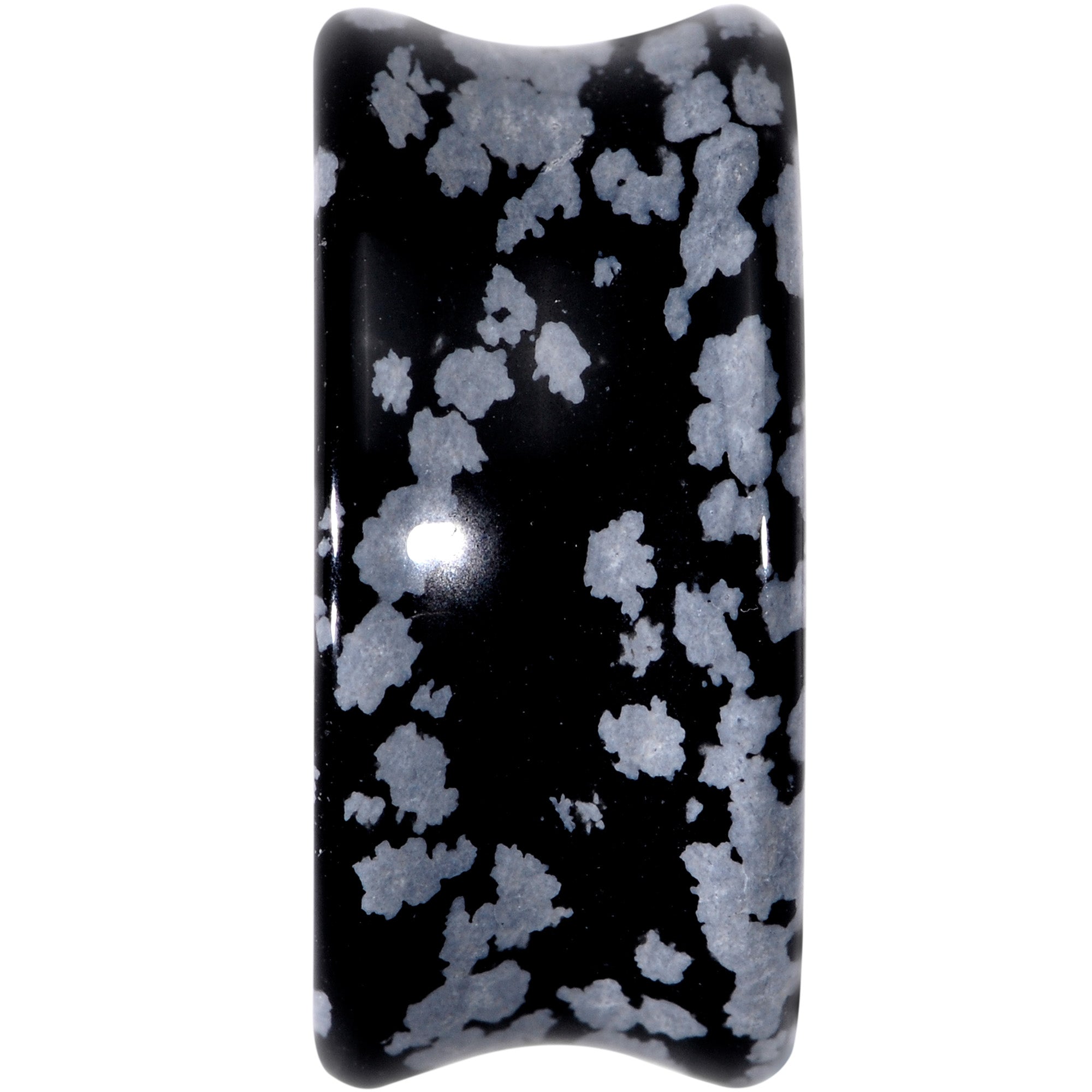 Natural Black White Snowflake Obsidian Saddle Plug Set