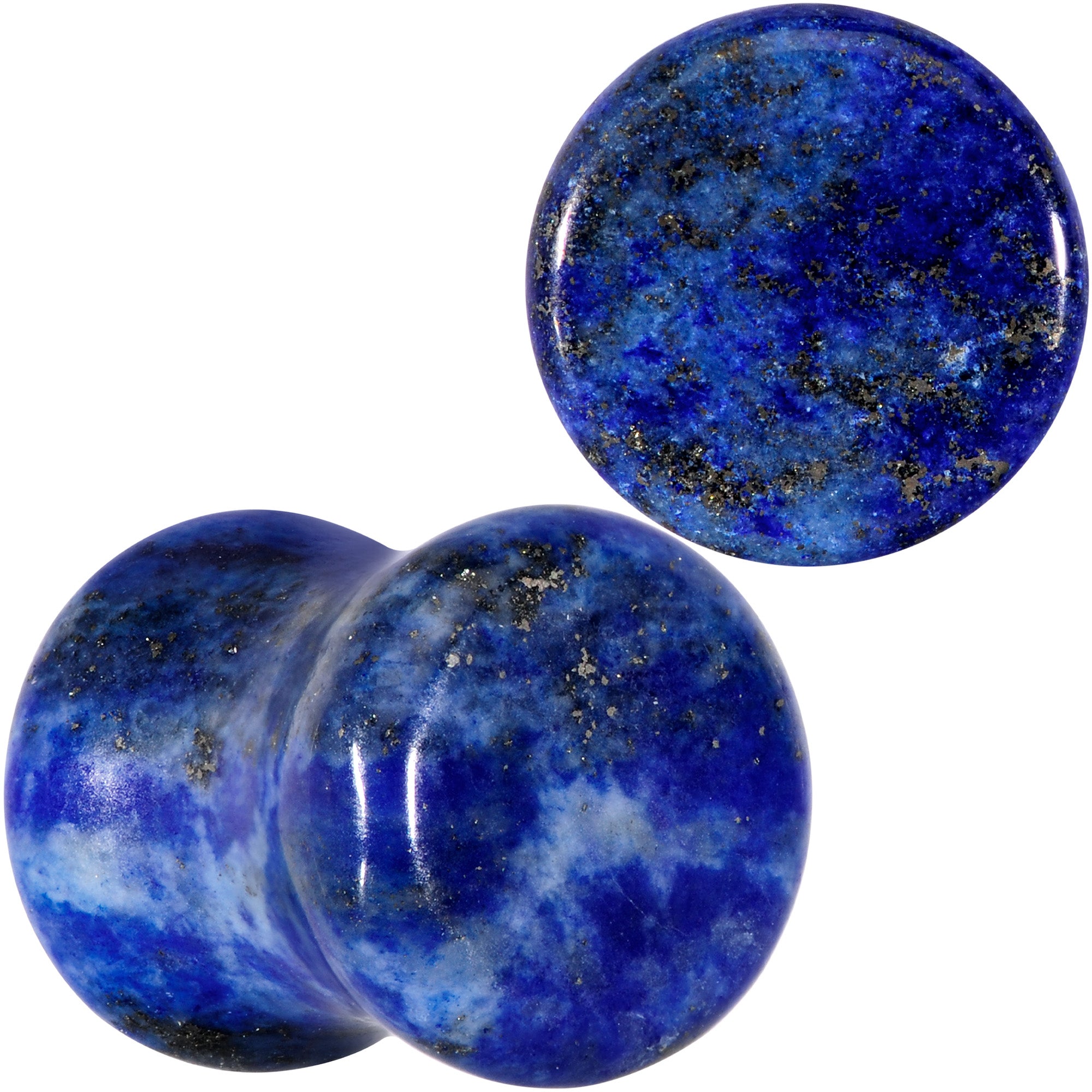 Natural Blue Lapis Stone Saddle Plug Set