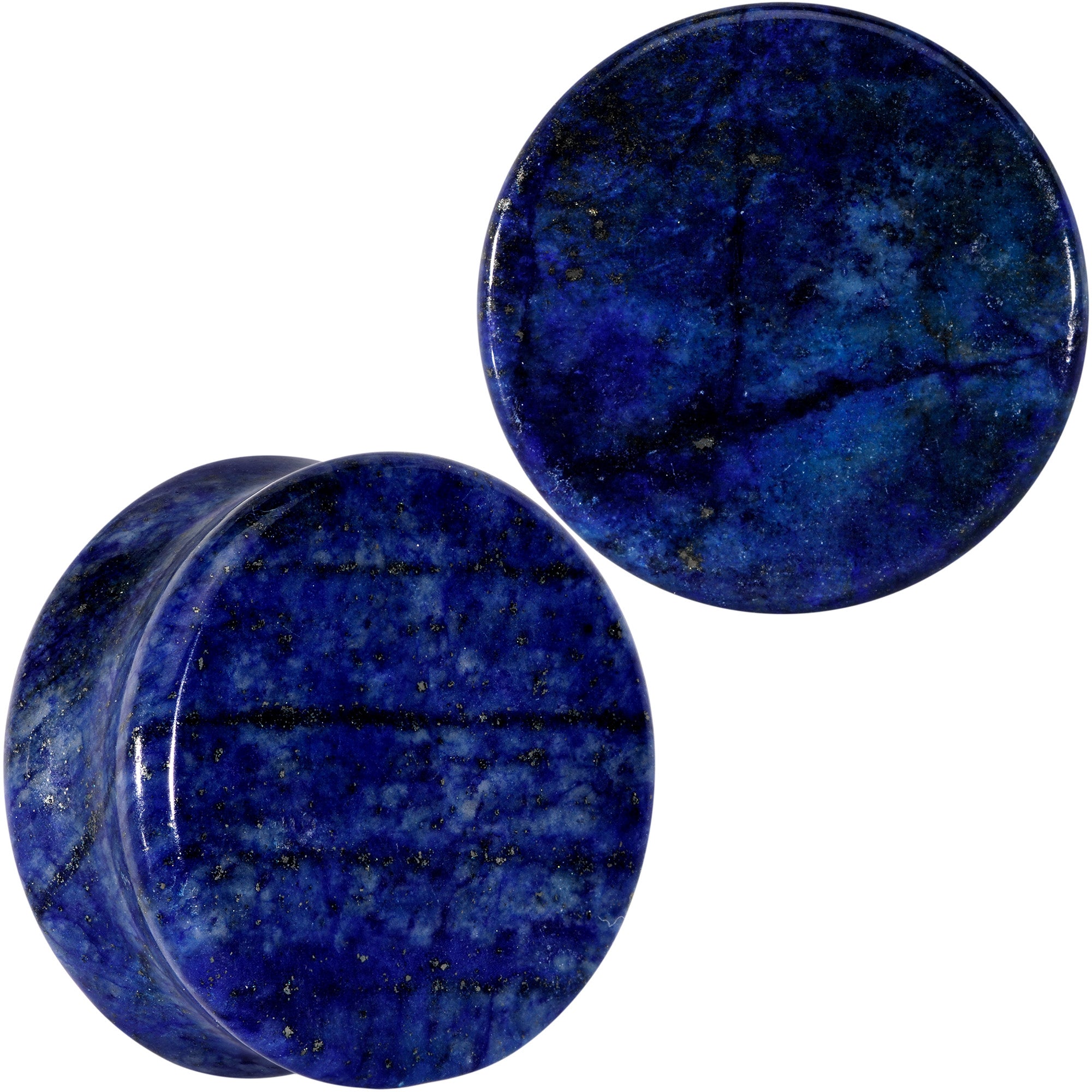 Natural Blue Lapis Stone Saddle Plug Set