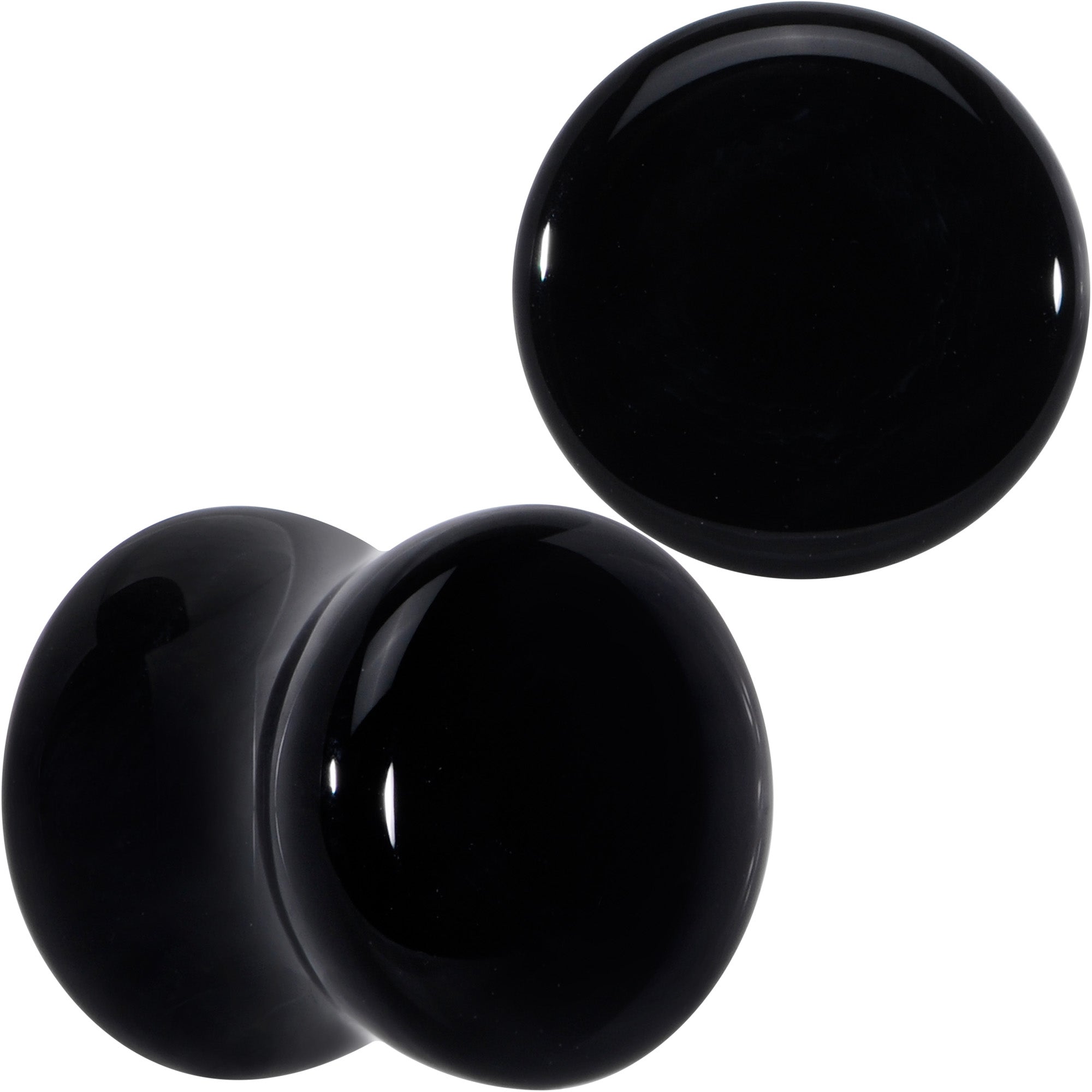 Natural Black Agate Stone Saddle Plug Set