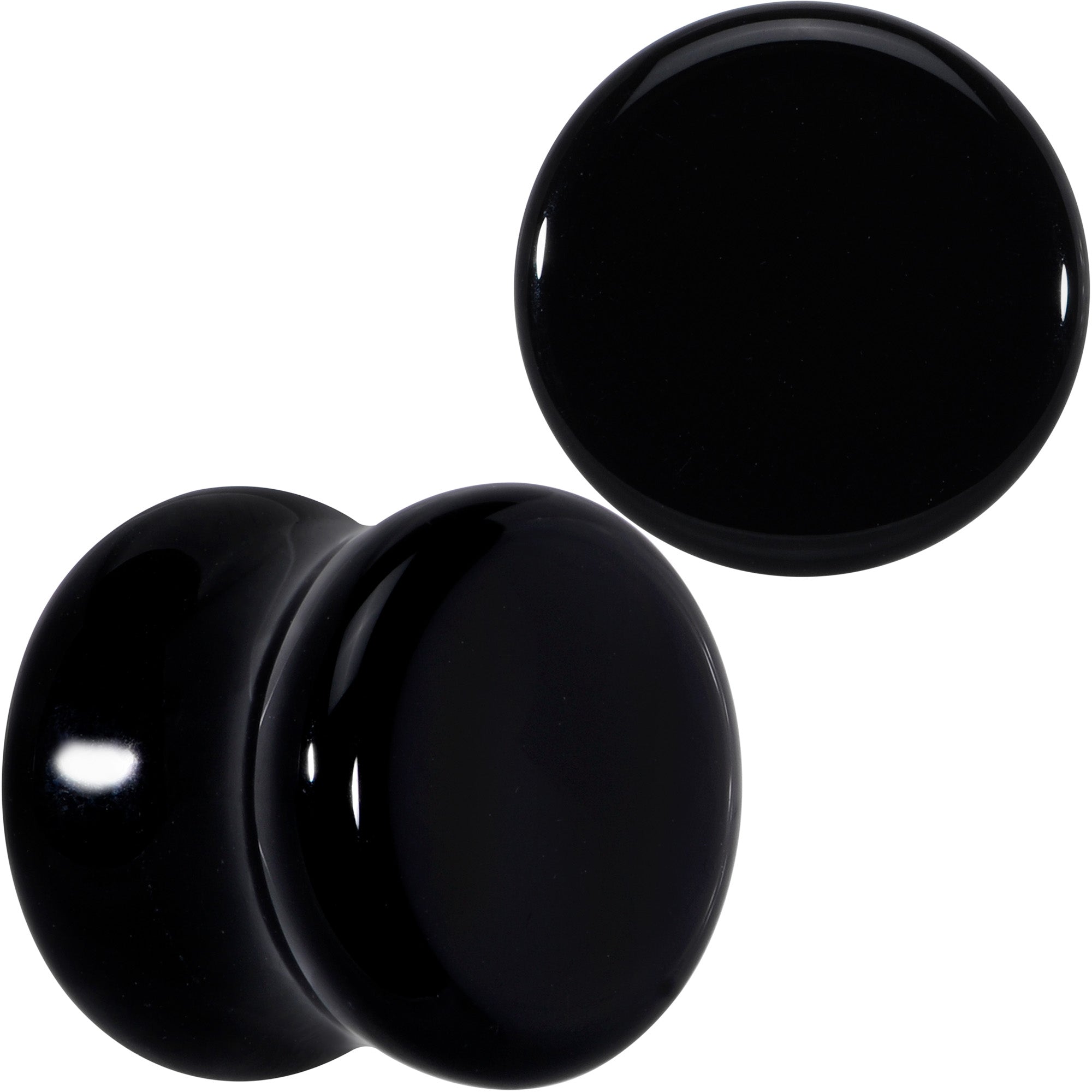 Natural Black Agate Stone Saddle Plug Set