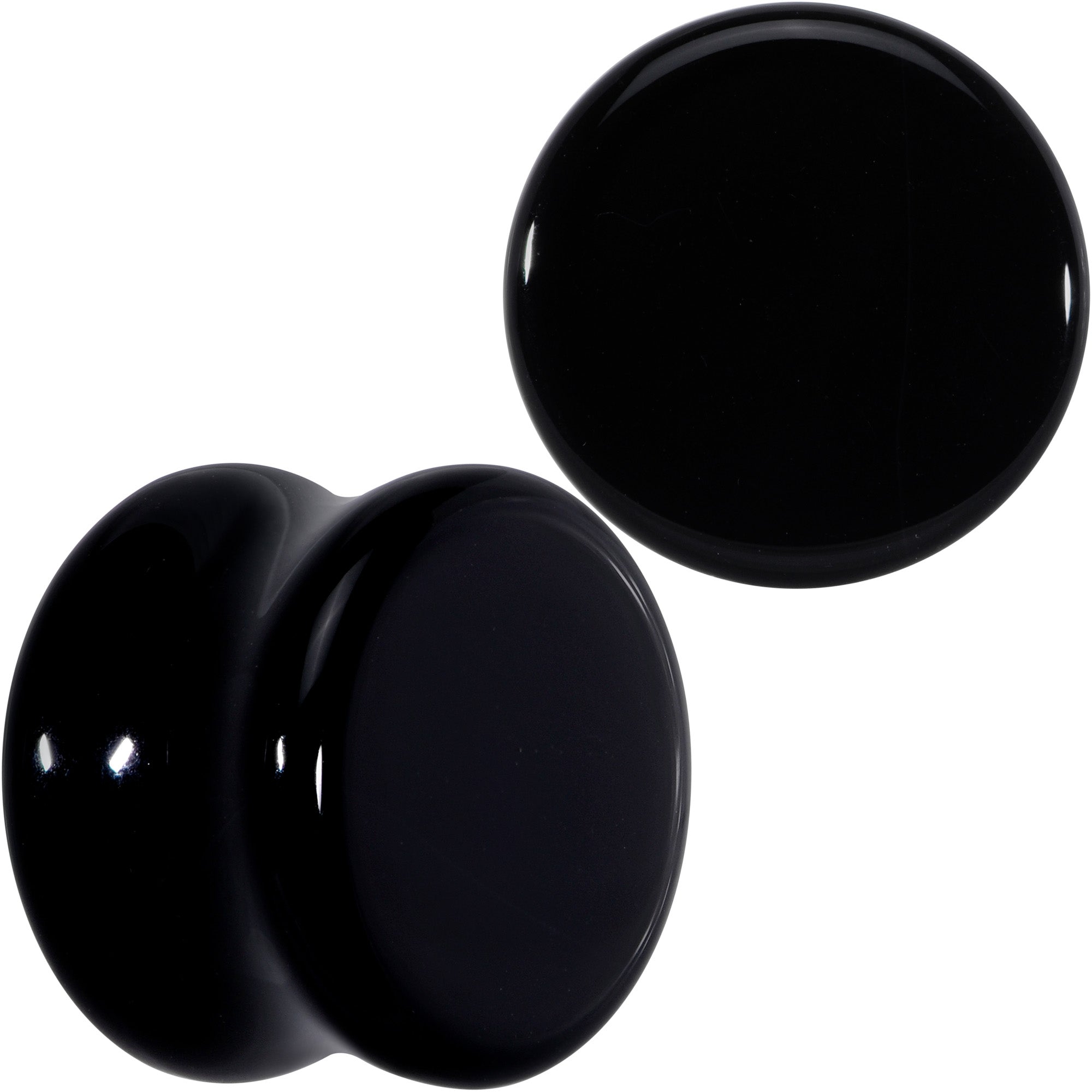 Natural Black Agate Stone Saddle Plug Set