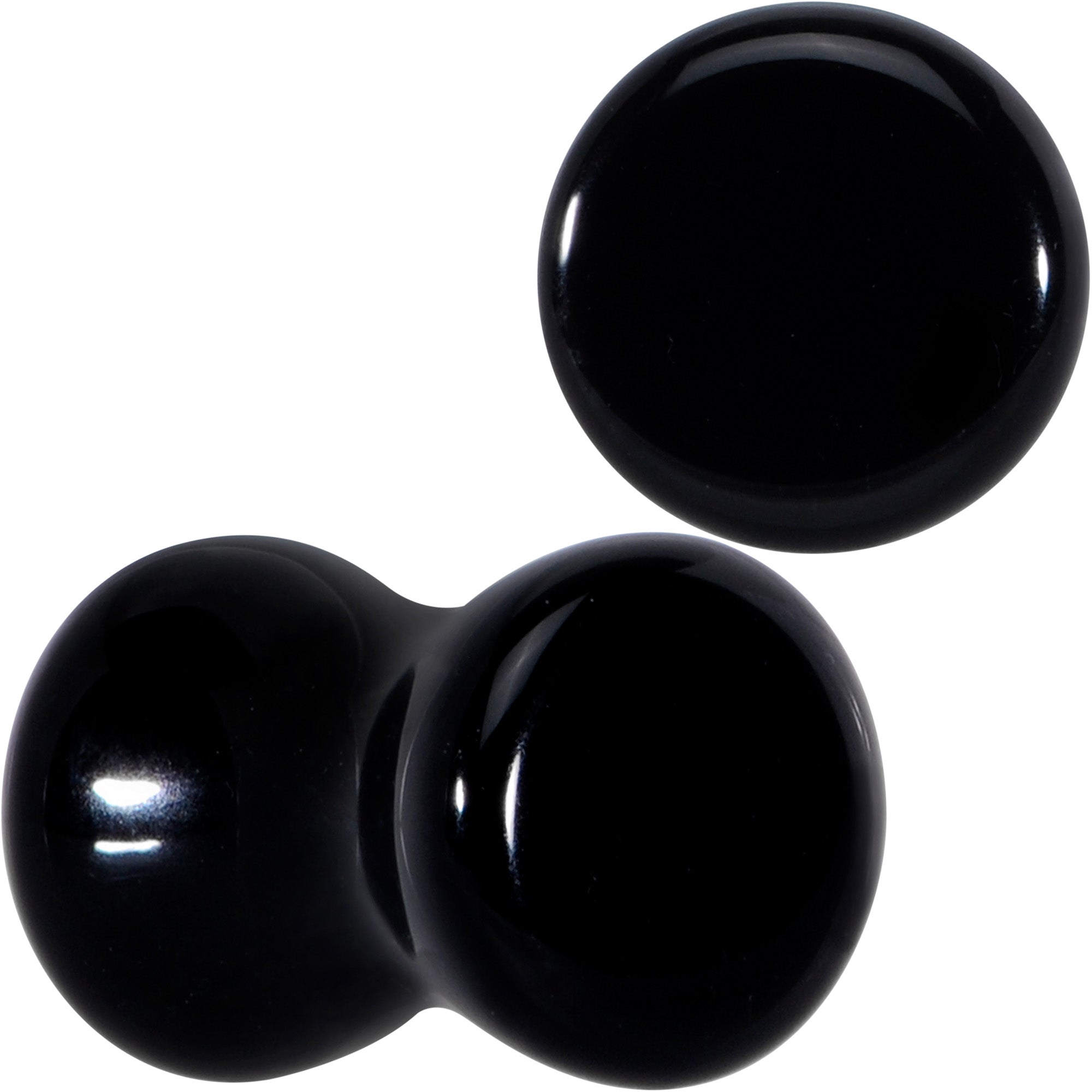 Natural Black Agate Stone Saddle Plug Set