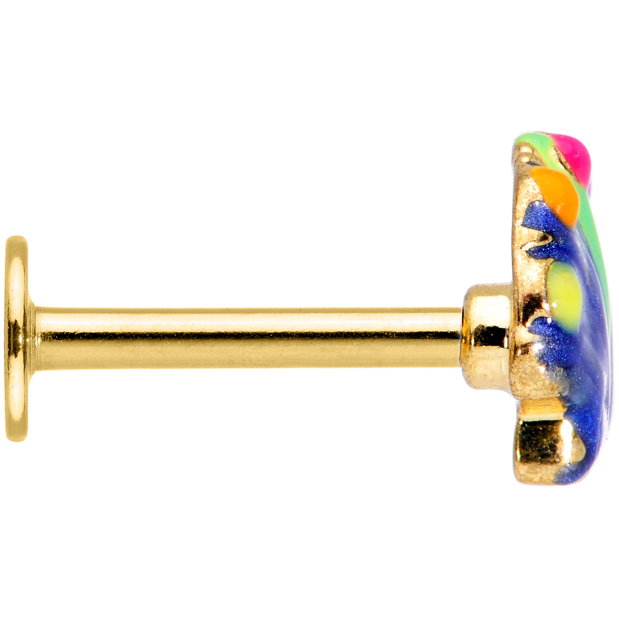 16 Gauge 5/16 Gold Tone Blue Shell Labret Monroe Tragus