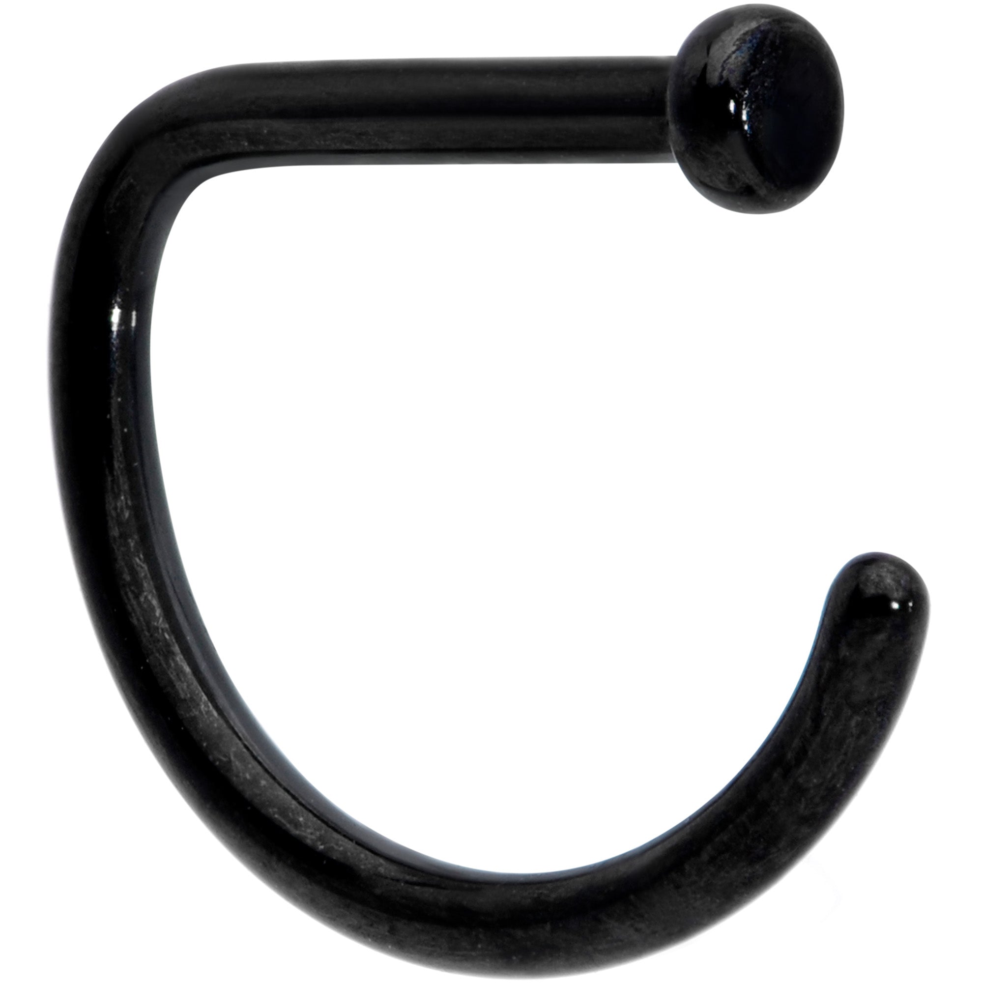 18 Gauge 5/16 Black Grade 23 Titanium D Shape Nose Hoop