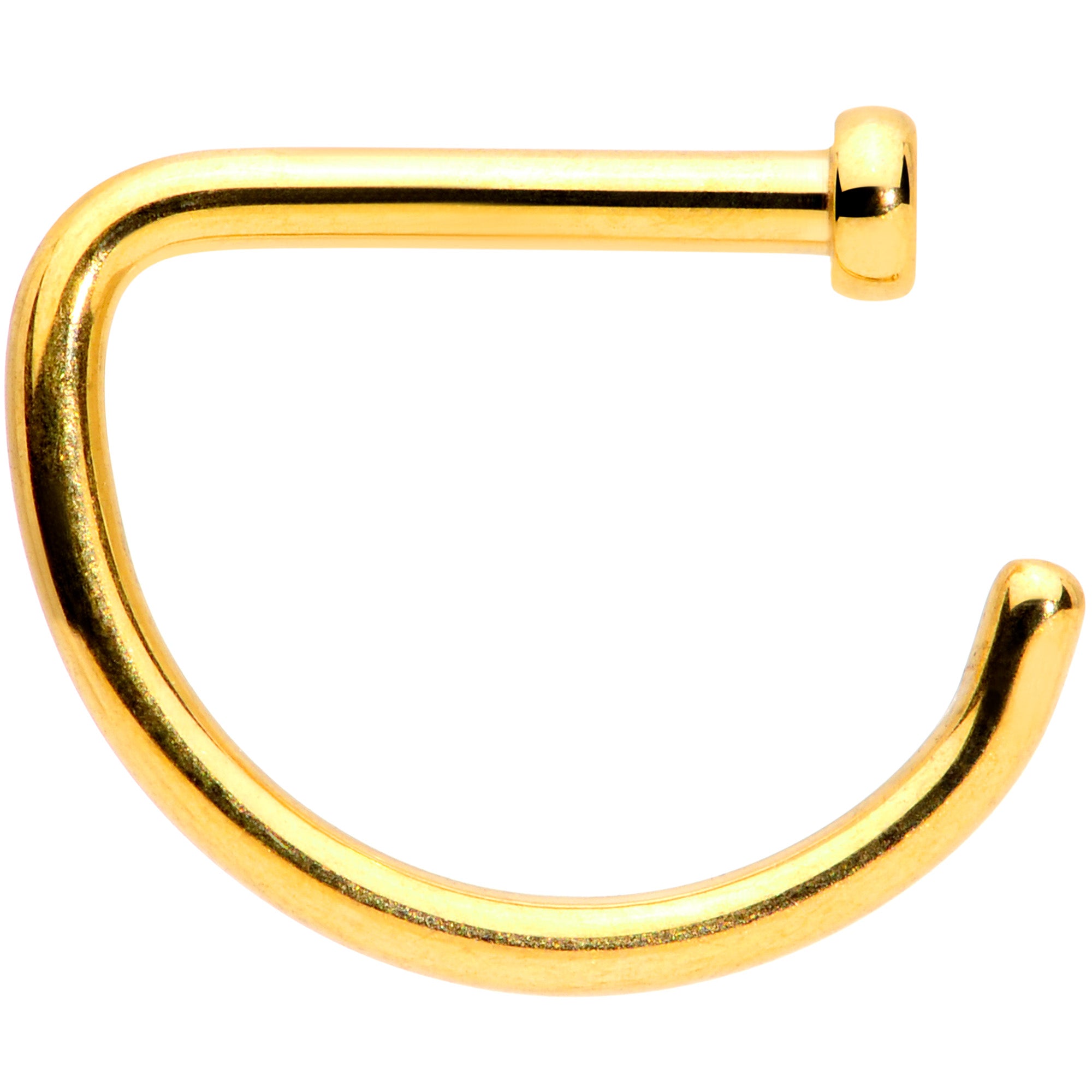 18 Gauge 5/16 Gold Tone Grade 23 Titanium D Shape Nose Hoop