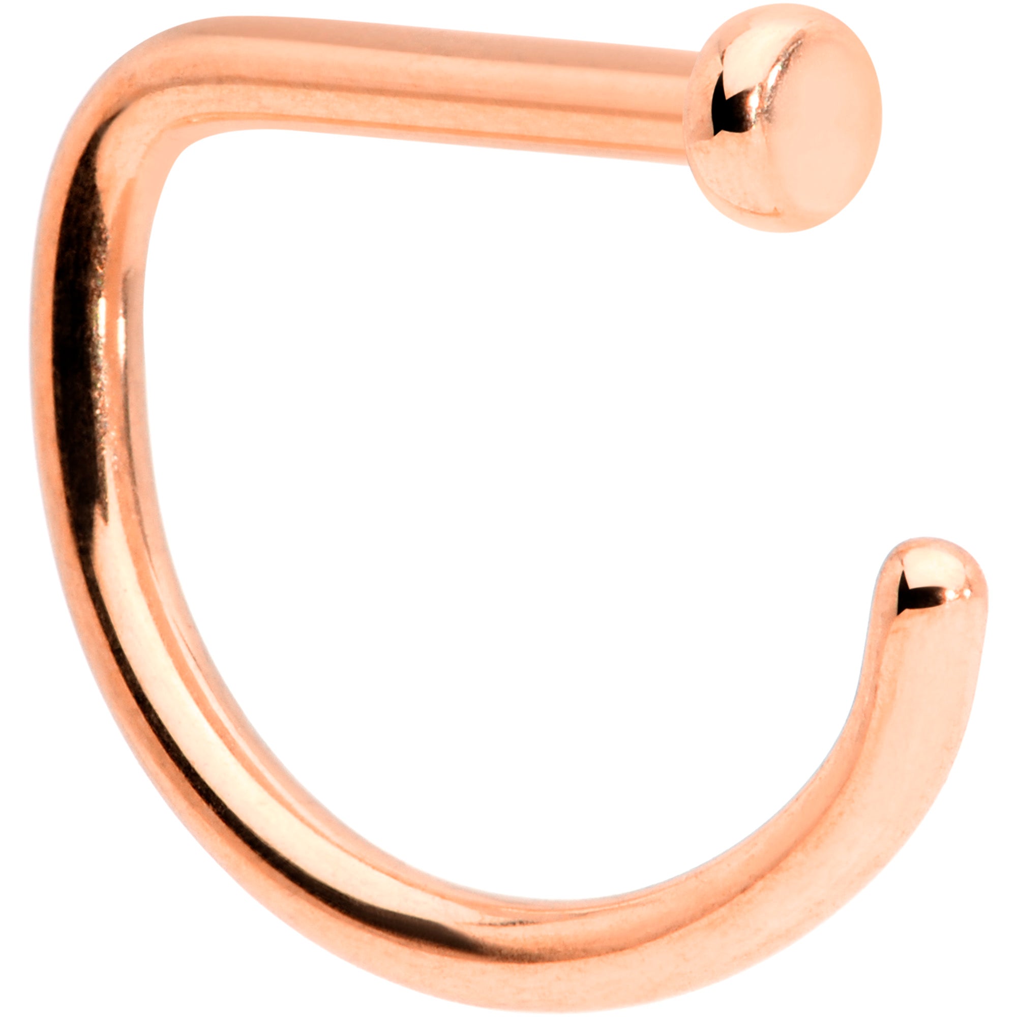 18 Gauge 5/16 Rose Gold Tone Grade 23 Titanium D Shape Nose Hoop