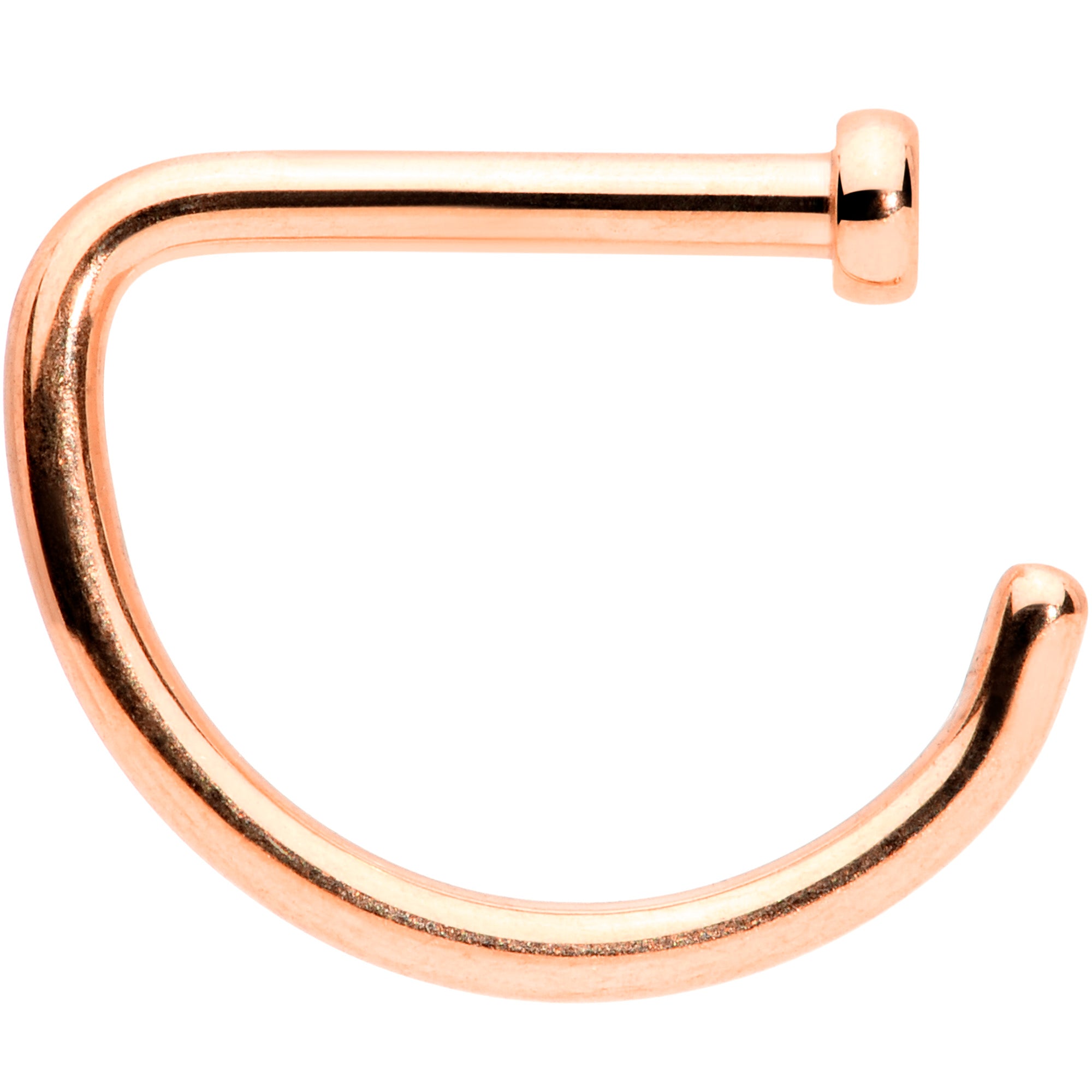 18 Gauge 5/16 Rose Gold Tone Grade 23 Titanium D Shape Nose Hoop