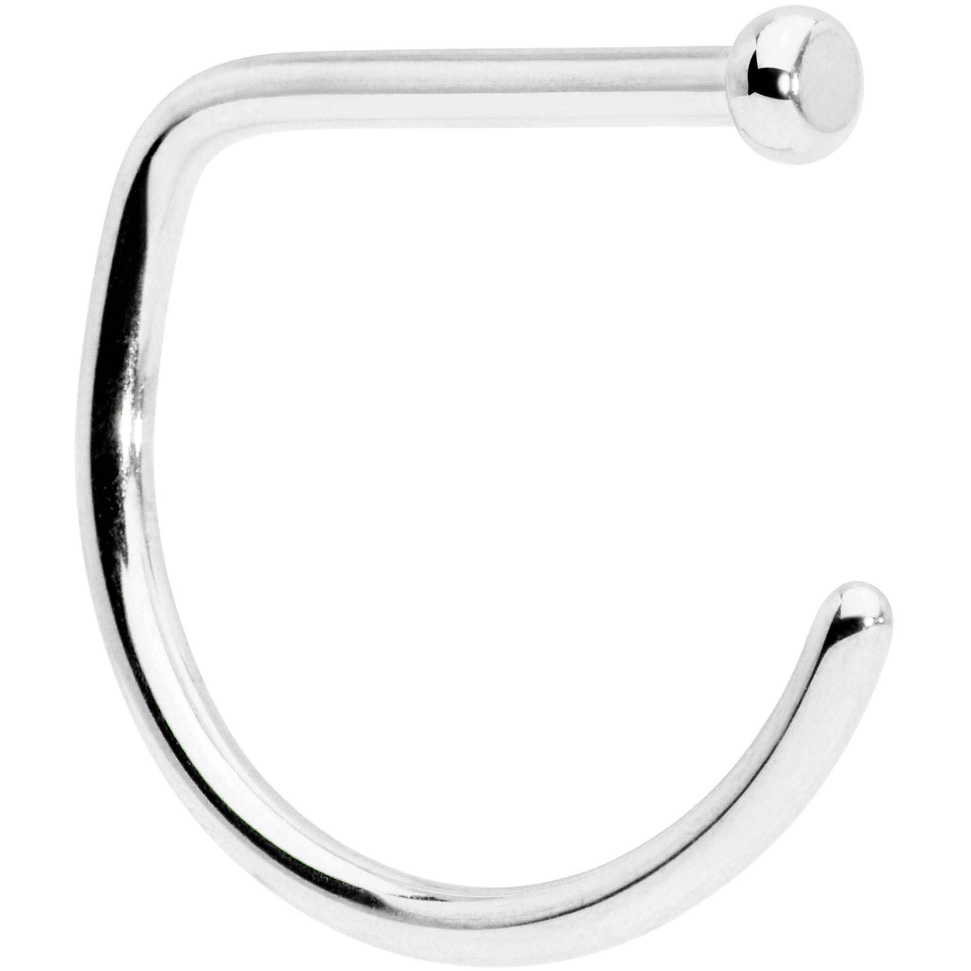 18 Gauge 3/8 G23 Implant Grade Titanium D Shape Nose Hoop