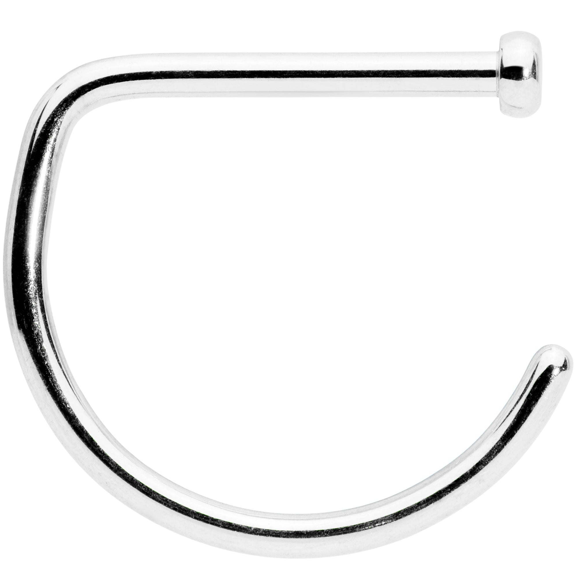 18 Gauge 3/8 G23 Implant Grade Titanium D Shape Nose Hoop