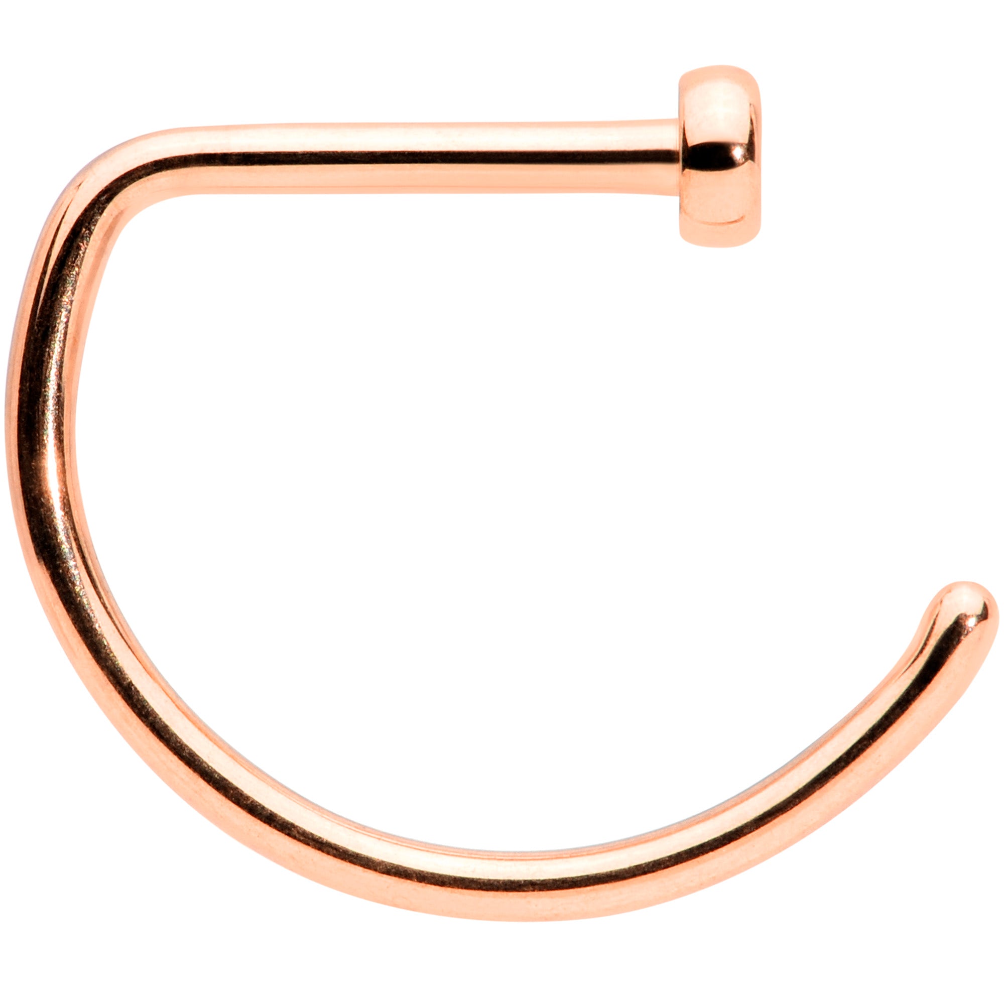 20 Gauge 5/16 Rose Gold Tone Implant Grade Titanium D Shape Nose Hoop