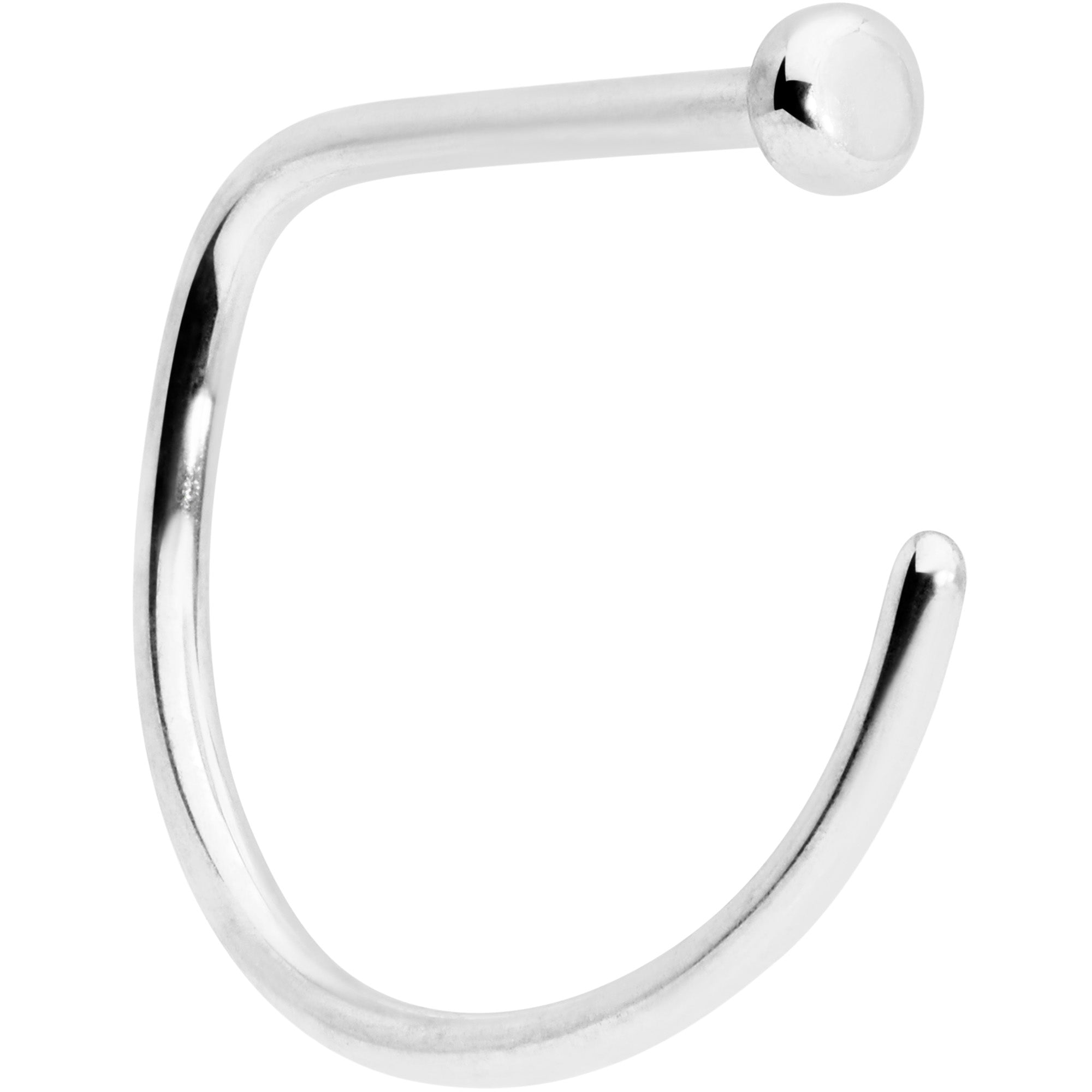 20 Gauge 3/8 Implant Grade Titanium D Shape Nose Hoop