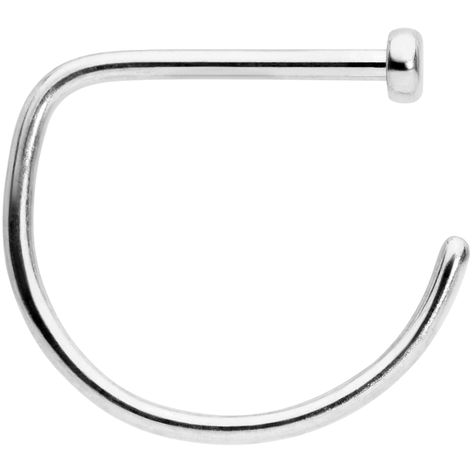 20 Gauge 3/8 Implant Grade Titanium D Shape Nose Hoop