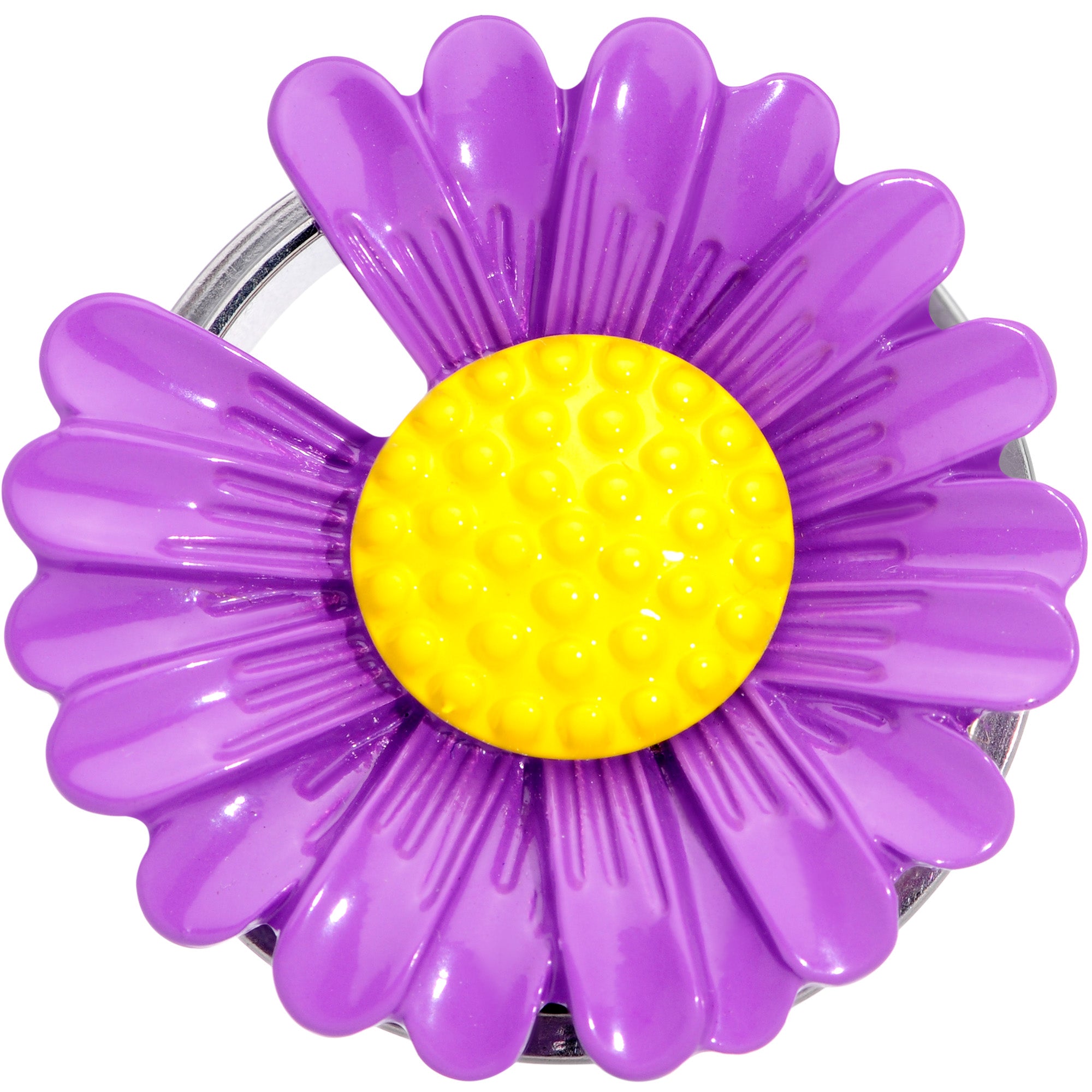 Purple Daisy Flower Screw Fit Plug Set