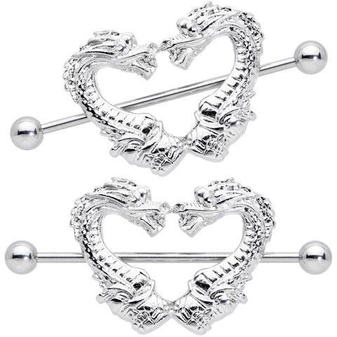 Surgical Steel Heart Nipple Shield Bar Ring – DressTech Store