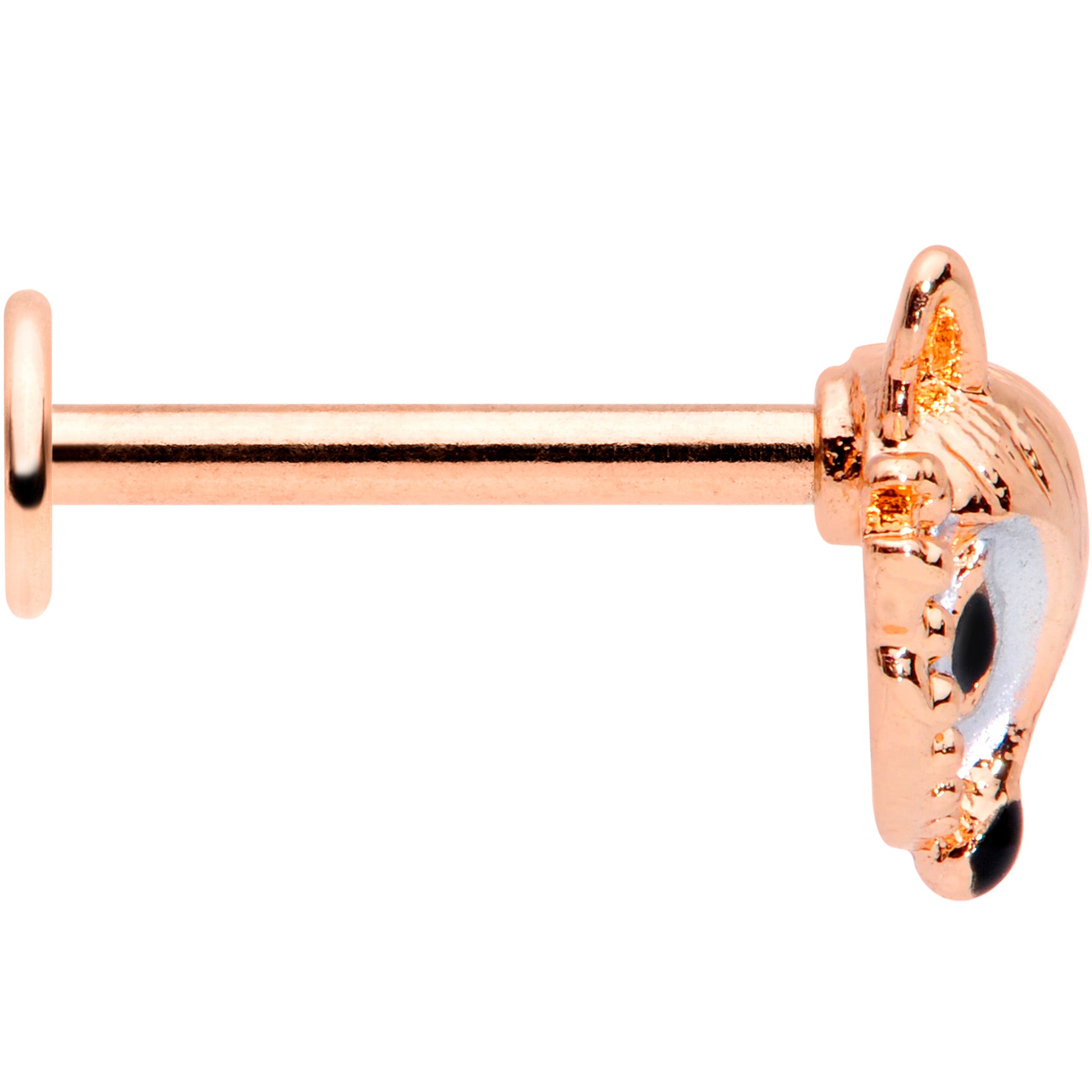 16 Gauge 5/16 Rose Gold Tone Fashion Fox Labret Monroe Tragus