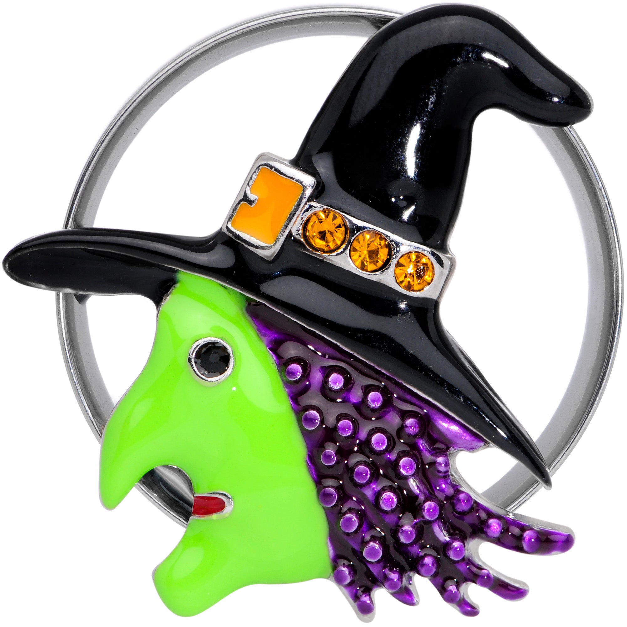 Orange Gem Green Witch Halloween Double Flare Tunnel Plug Set