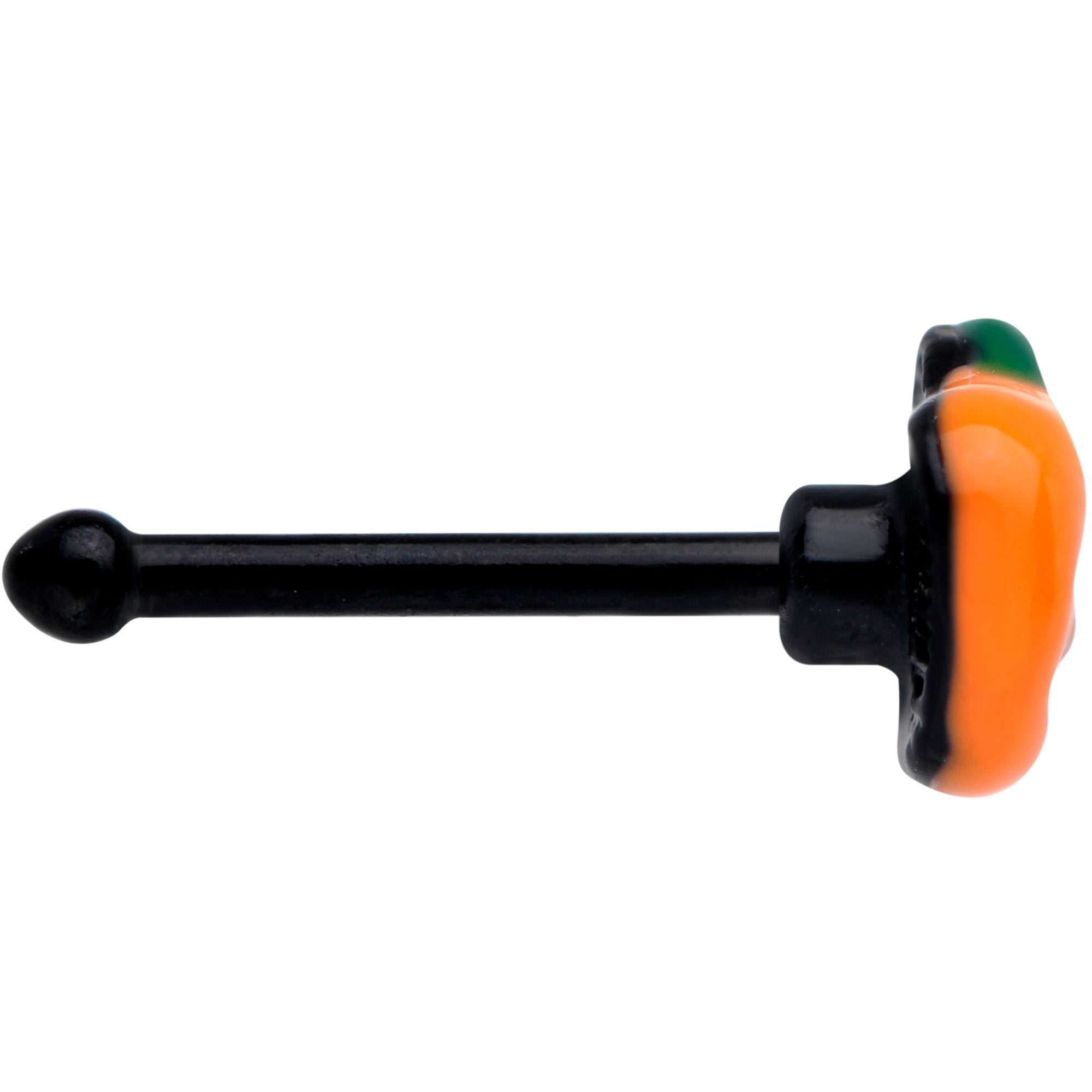 20 Gauge 1/4 Black Happy Little Pumpkin Halloween Nose Bone