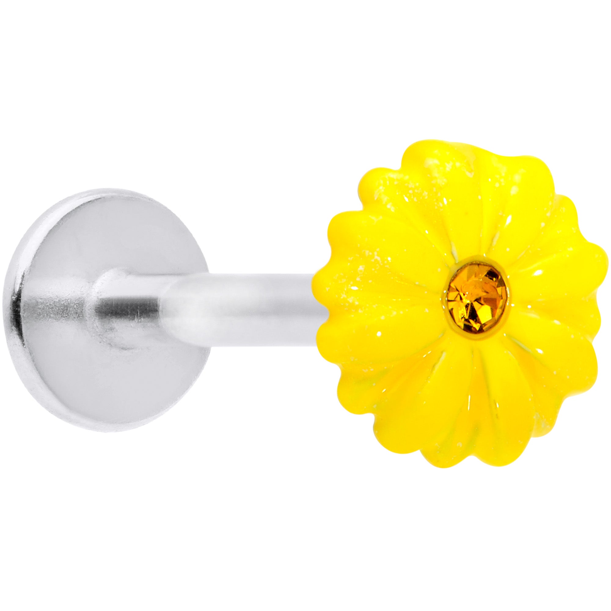 16 Gauge 5/16 Yellow Gem Yellow Sunflower Labret Monroe Tragus