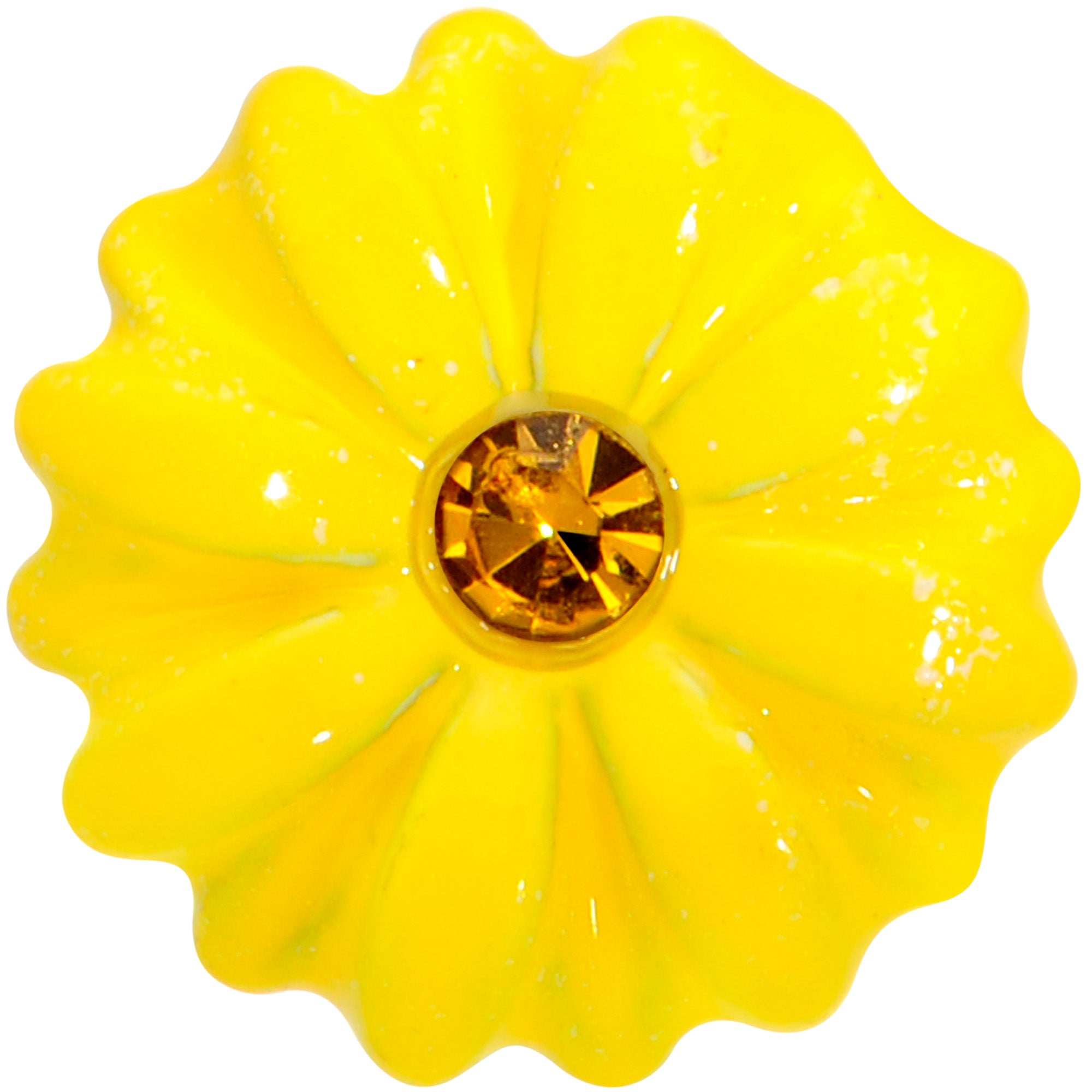 16 Gauge 5/16 Yellow Gem Yellow Sunflower Labret Monroe Tragus