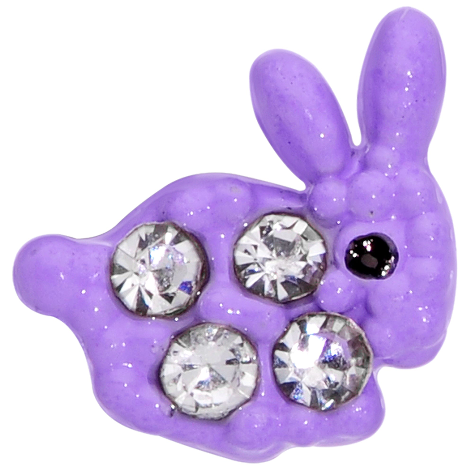 16 Gauge 5/16 Clear Gem Purple Easter Bunny Labret Monroe Tragus