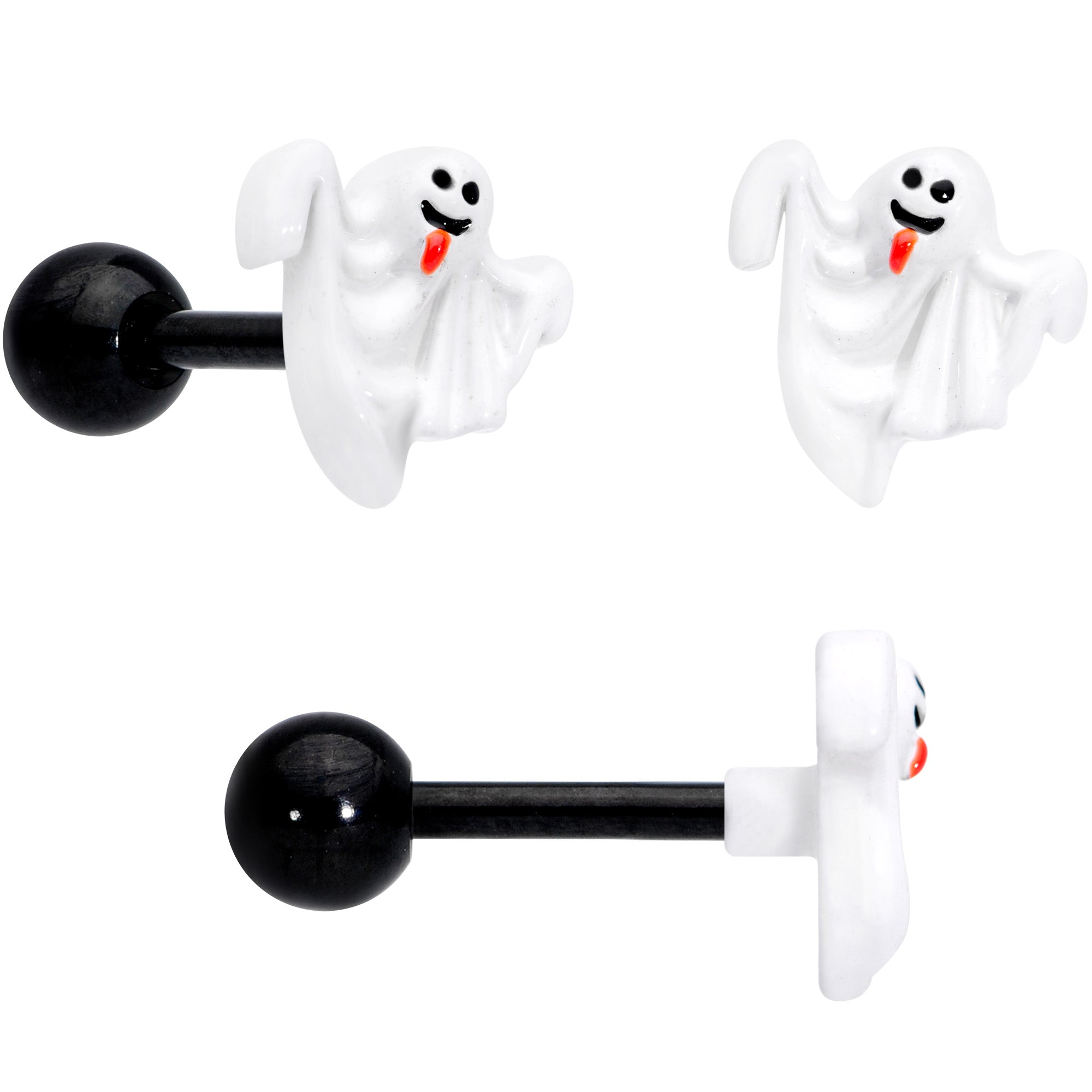 16 Gauge 1/4 Ghosts Pumpkin Halloween Cartilage Tragus Set of 3