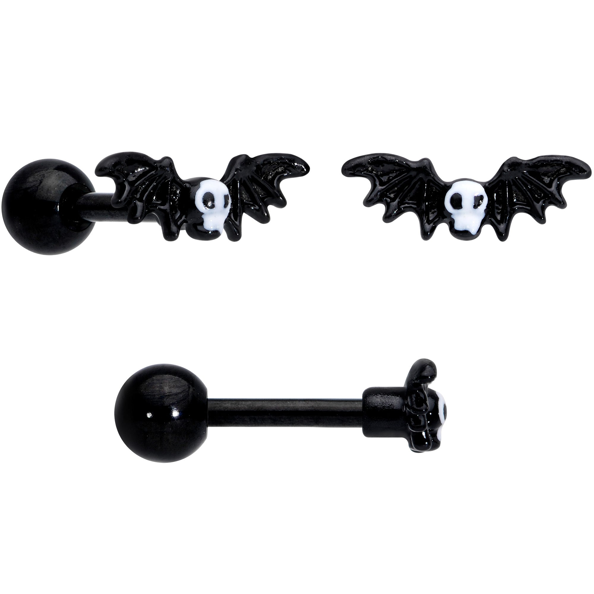 16 Gauge 20 Gauge Bat Pumpkin Halloween Cartilage Labret Nose Set of 3