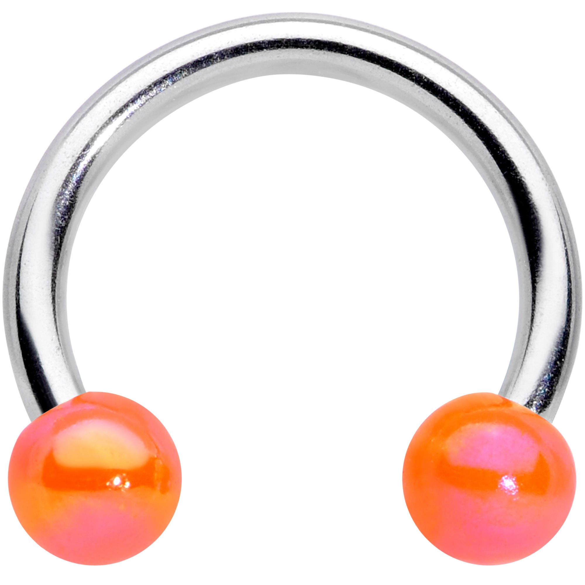 16 Gauge 5/16 Orange Ball Ends Horseshoe Circular Barbell