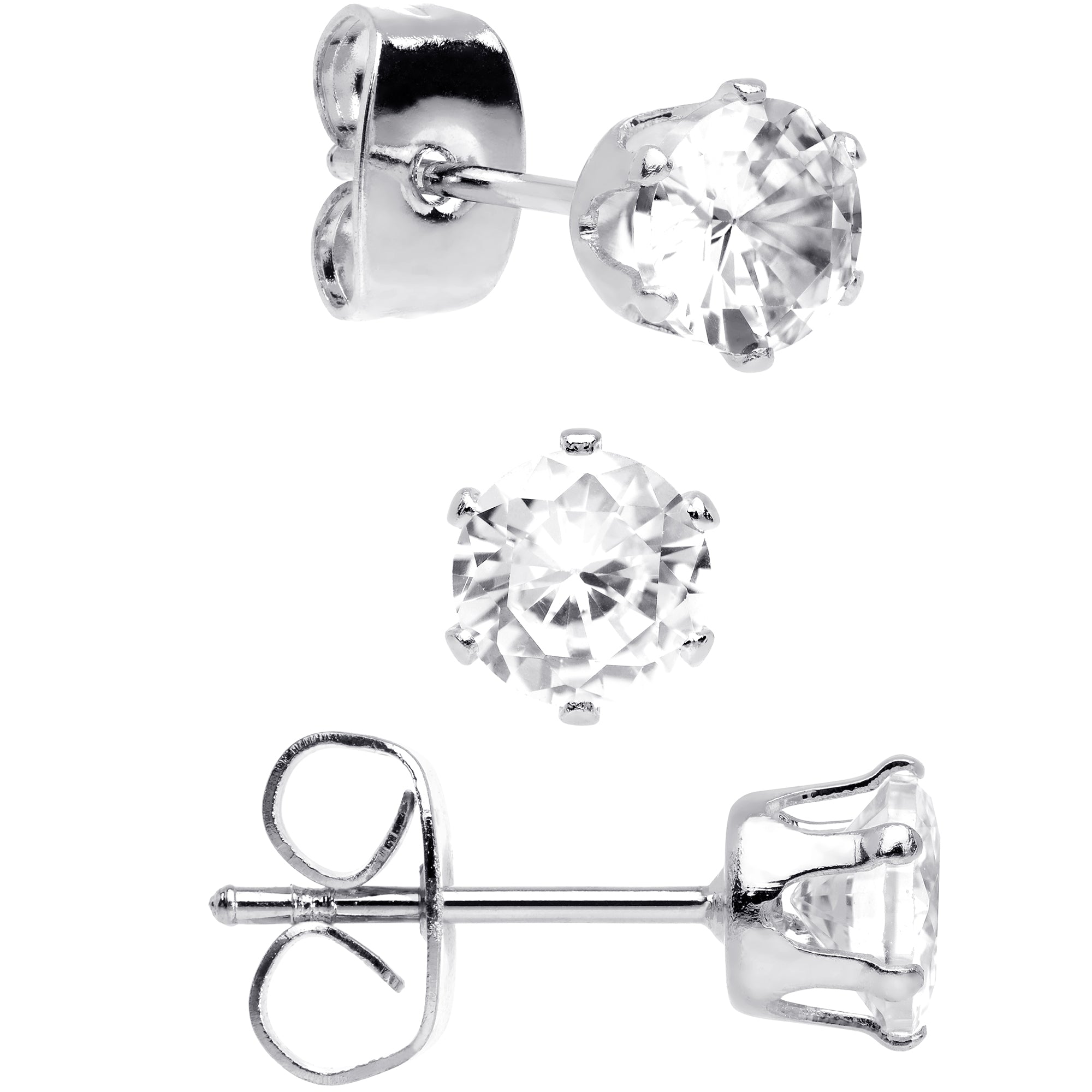 Clear glass long stone prong set Earrings – JPeace Designs