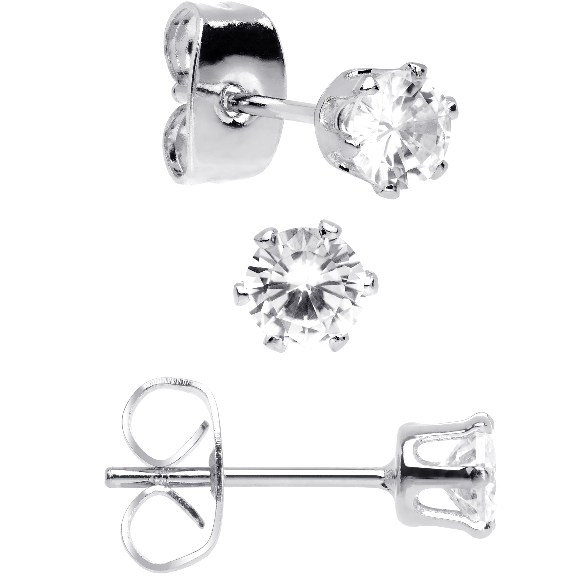 3mm cz deals stud earrings