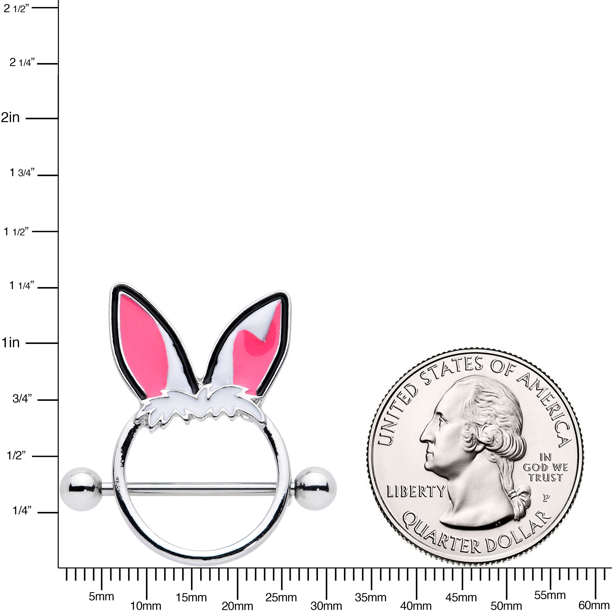 14 Gauge 11/16 Easter Bunny Ears Nipple Shield Set