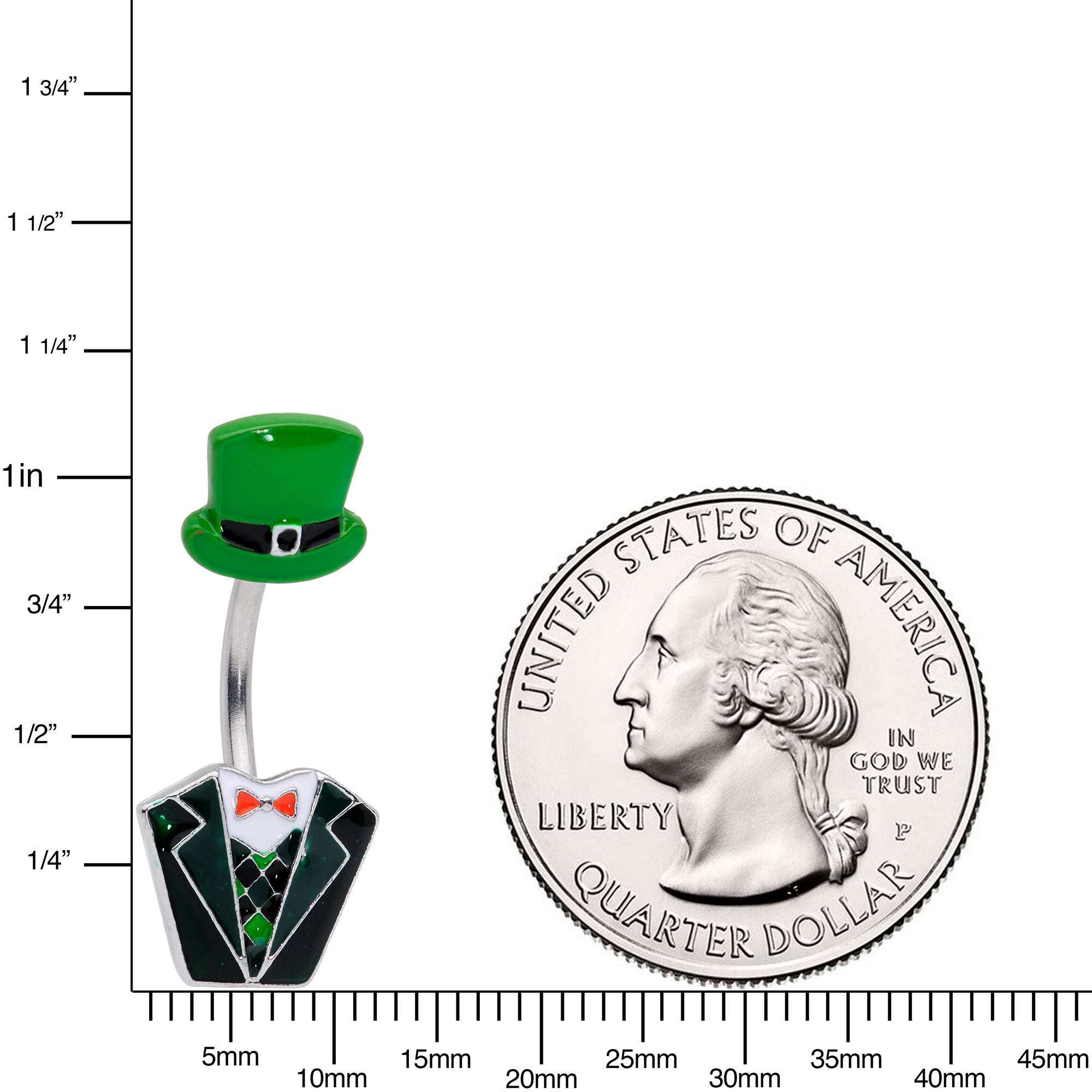 Leprechaun Formal Tuxedo St Patricks Day Belly Ring