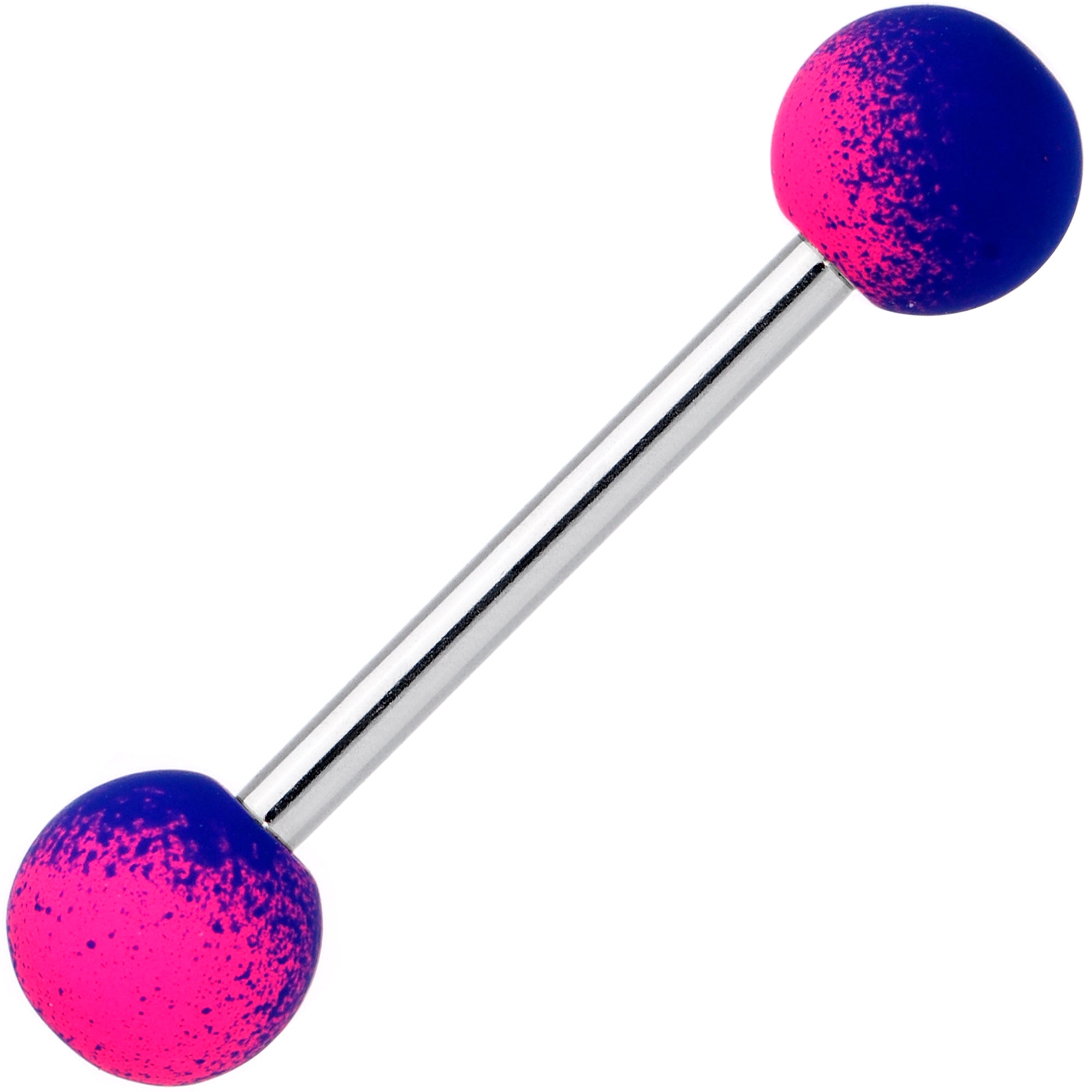 Pink Blue Ombre Soft Finish Barbell Tongue Ring