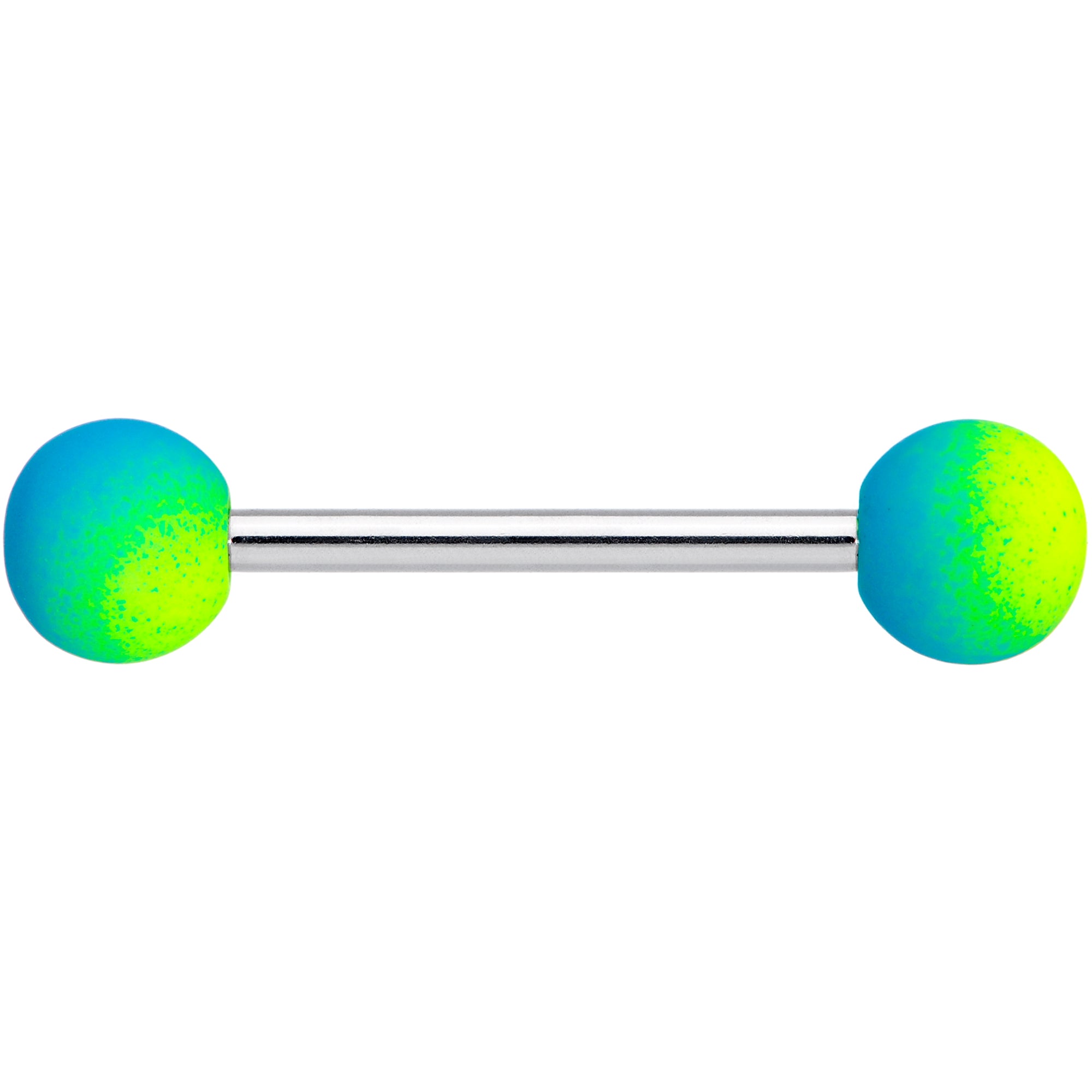 Yellow Blue Ombre Soft Finish Barbell Tongue Ring