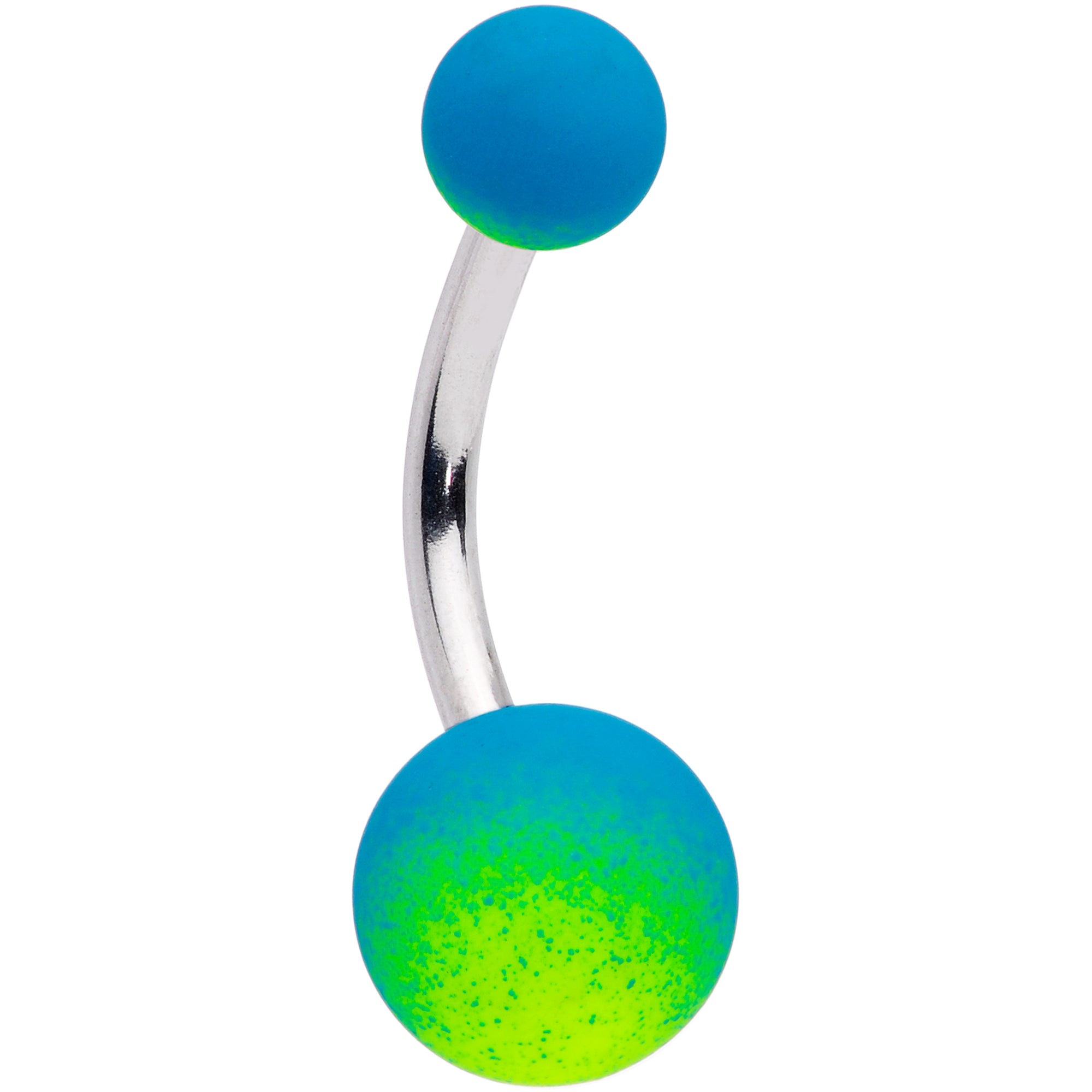 Blue Green Ombre Soft Finish Belly Ring